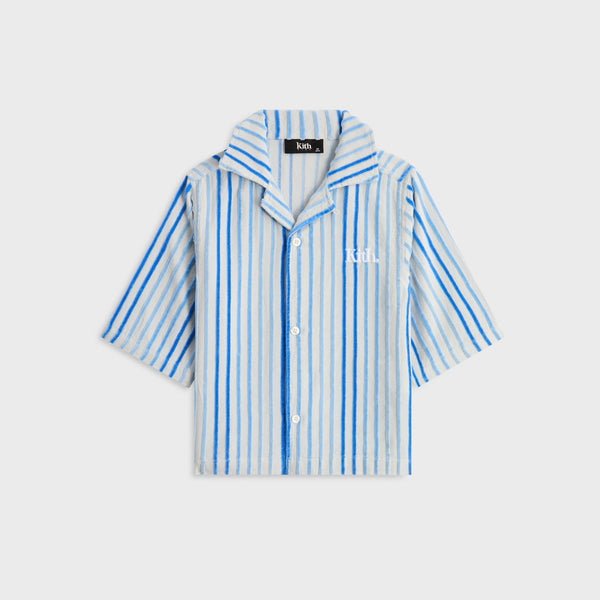 Kith Kids Chenille Stripe Thompson Camp Shirt - Cornflower – Kith