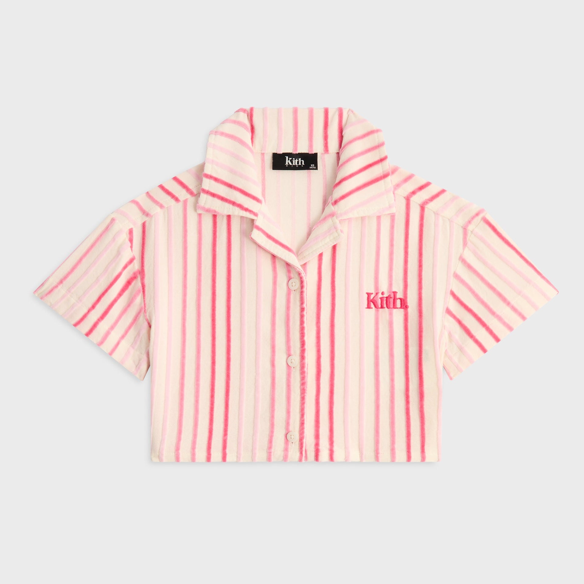 Kith Kids Jayda Chenille Stripe Cropped Shirt - Protea