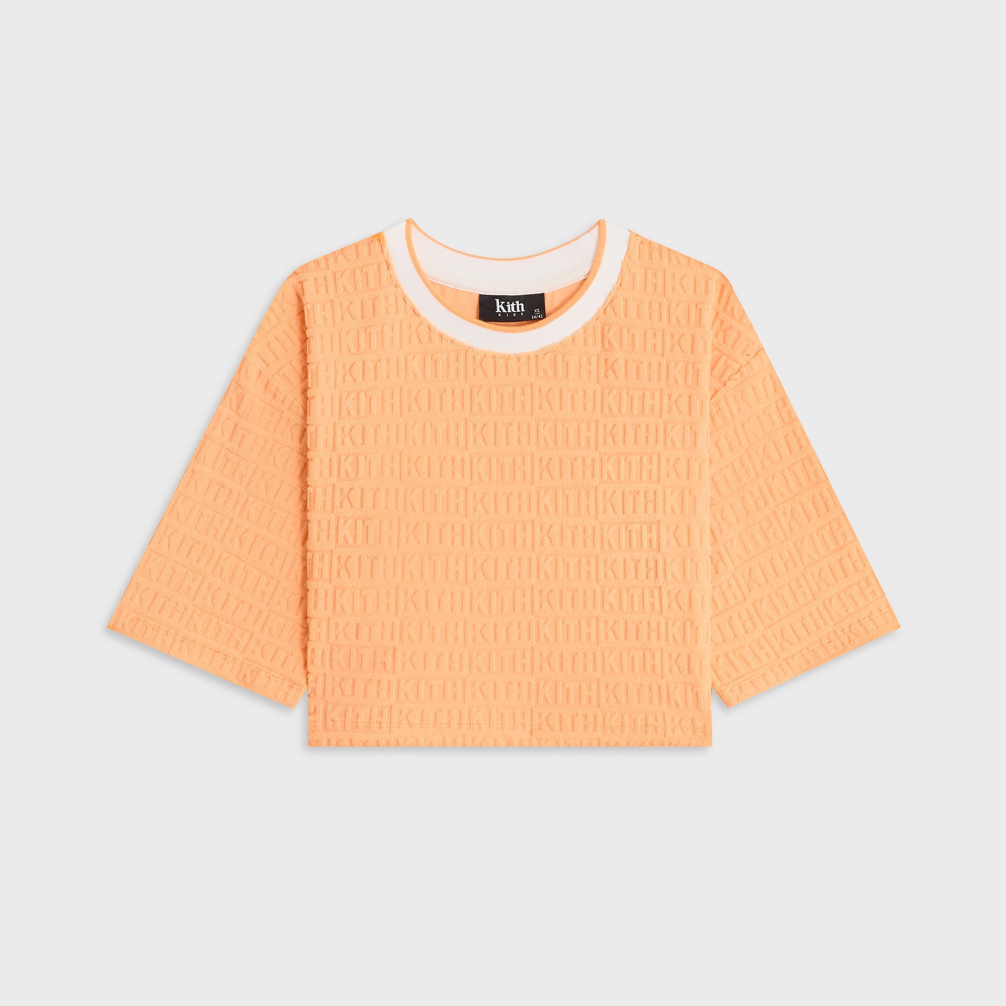 Kith Kids Textured Monogram Fei Cropped Tee - Sorbet – Kith Japan