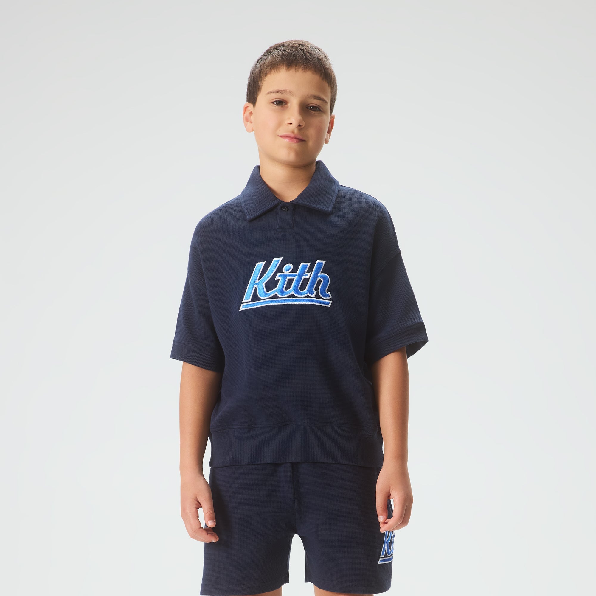 Kith Kids Textured Monogram Zip Front Camp Shirt - Greek – Kith Japan