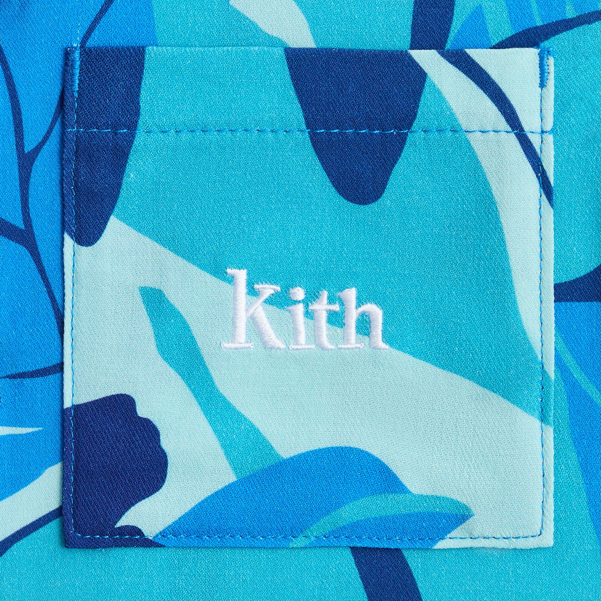 Kith Kids Abstract Tropical Thompson Camp Shirt - Turquoise