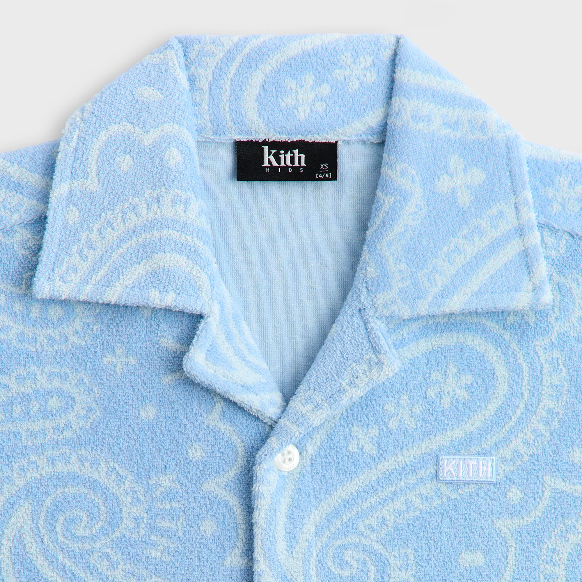 KITH NYC 24SS ペイズリー柄 ウォッシュド 長袖シャツ Kith Kids Paisley Jacquard Camp Shirt - Serene – Kith Japan