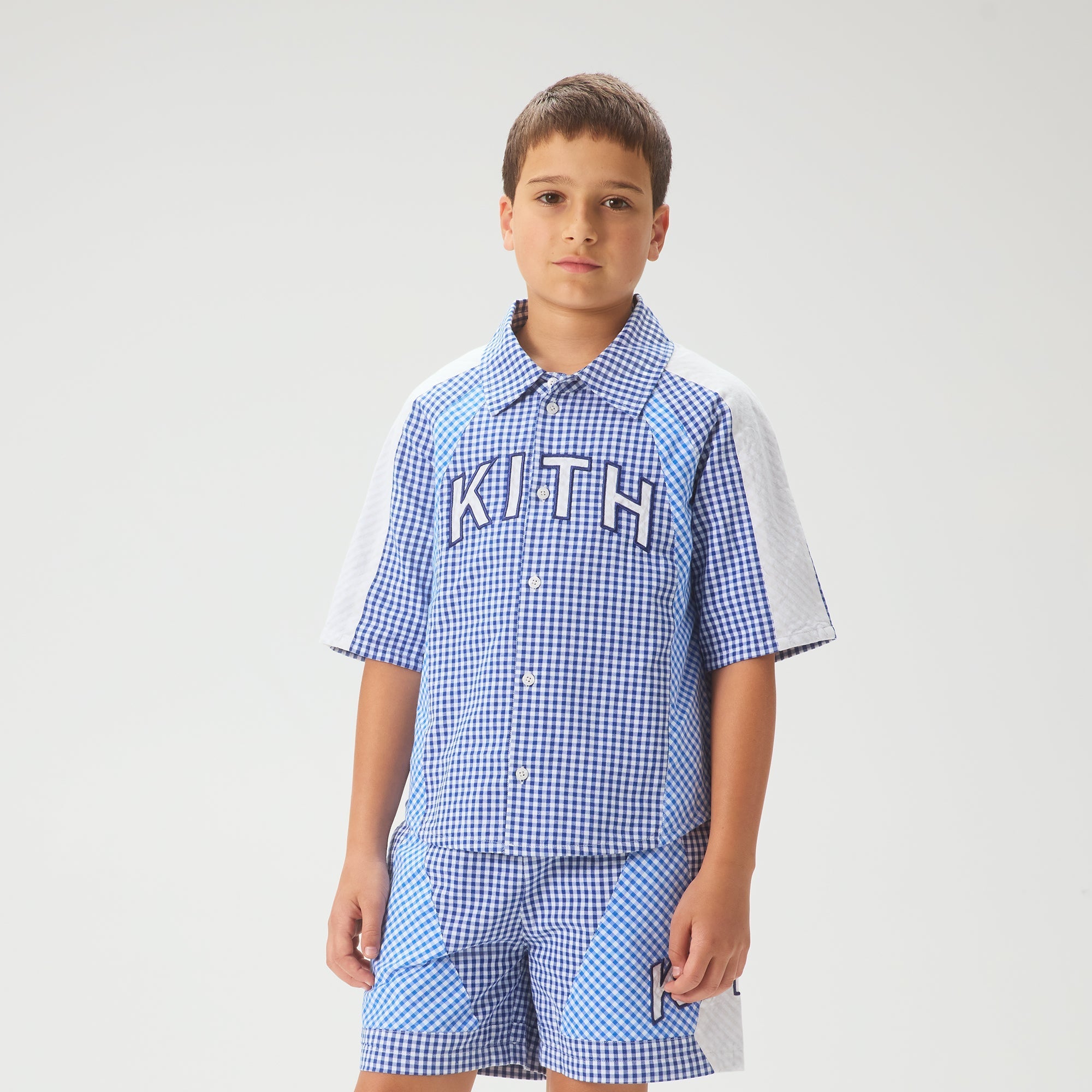 Kith Kids Color-Blocked Gingham Apollo Shirt - Layer – Kith Japan