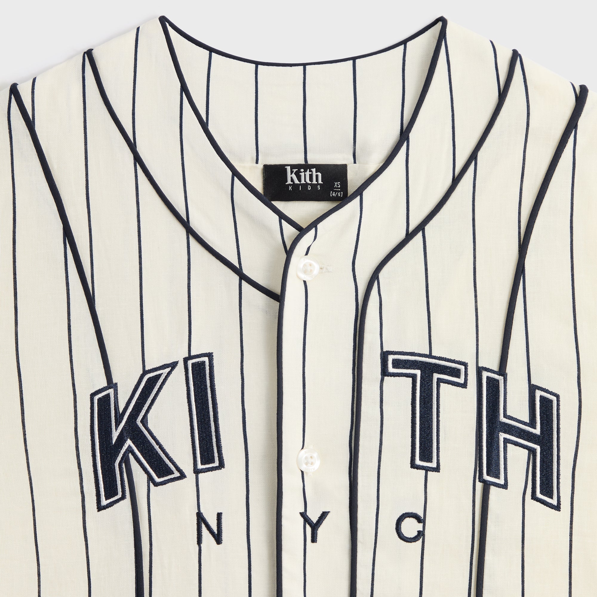 Kith Kids Pinstripe Baseball Shirt - Silk – Kith Japan