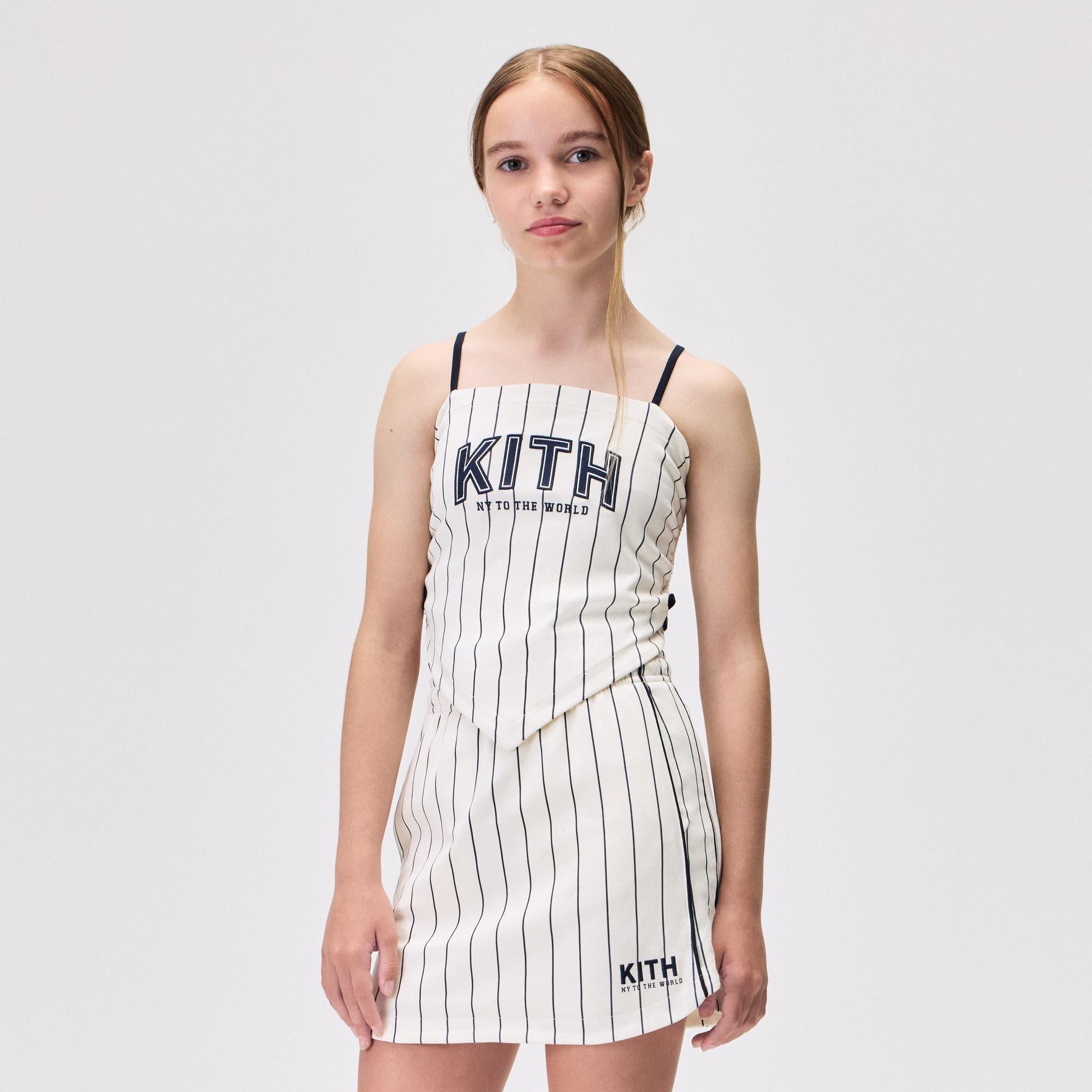 Kith Kids Pinstripe Baseball Ivy Top - Silk - PH – Kith Japan