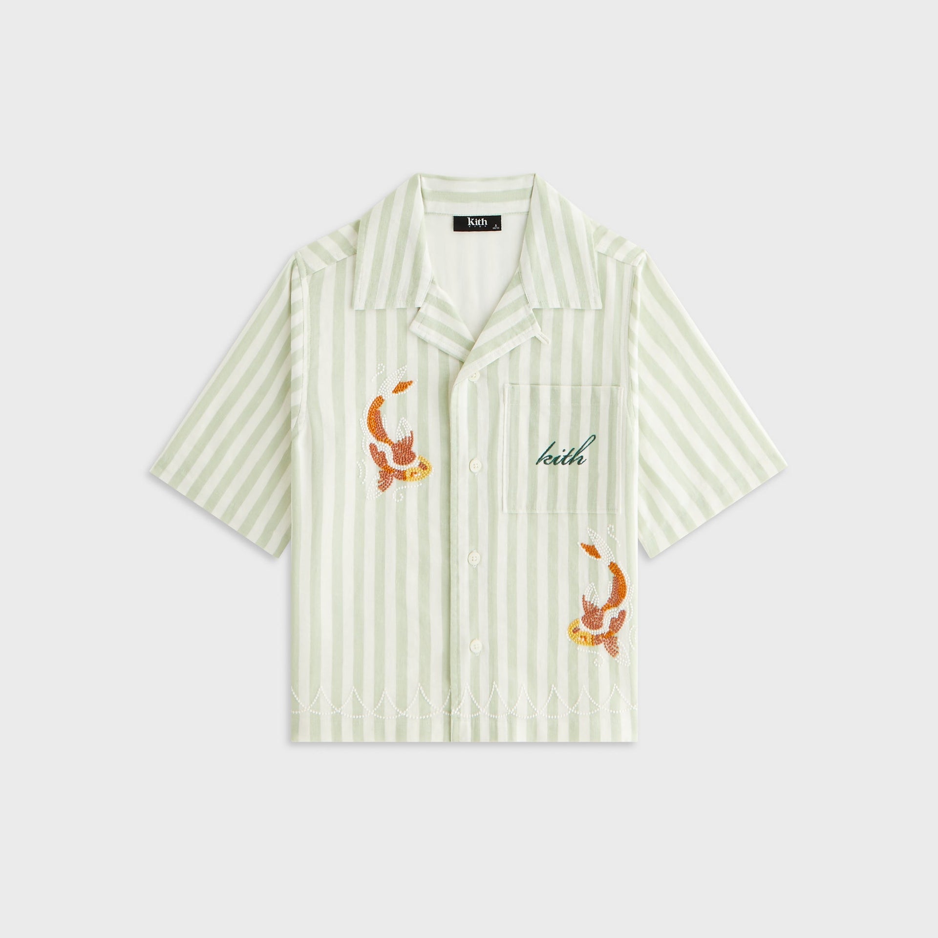 Kith Kids Embroidered Thompson Camp Shirt - Sage - PH