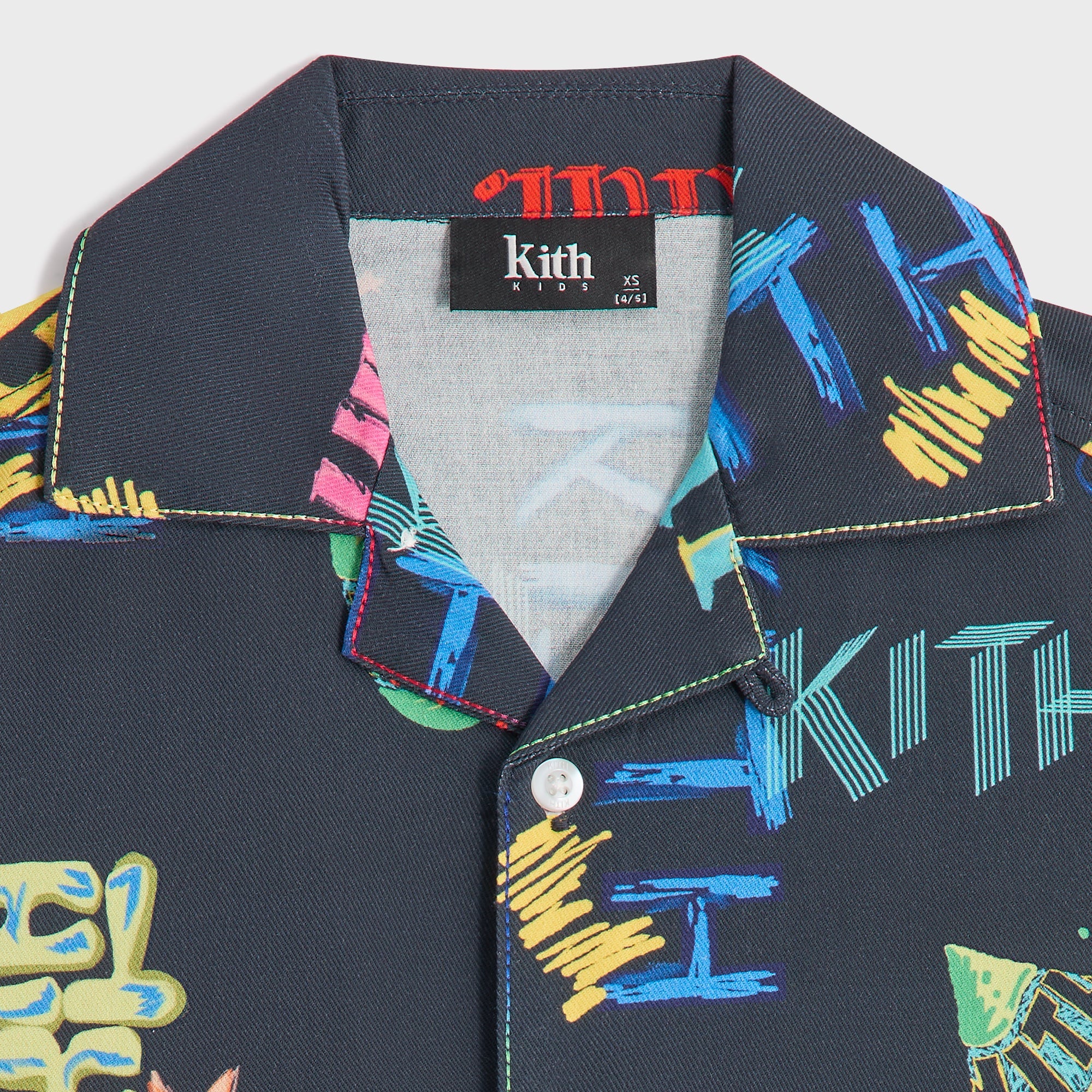 Kith Kids Thompson Camp Tossed Monogram Shirt - Nocturnal – Kith Japan