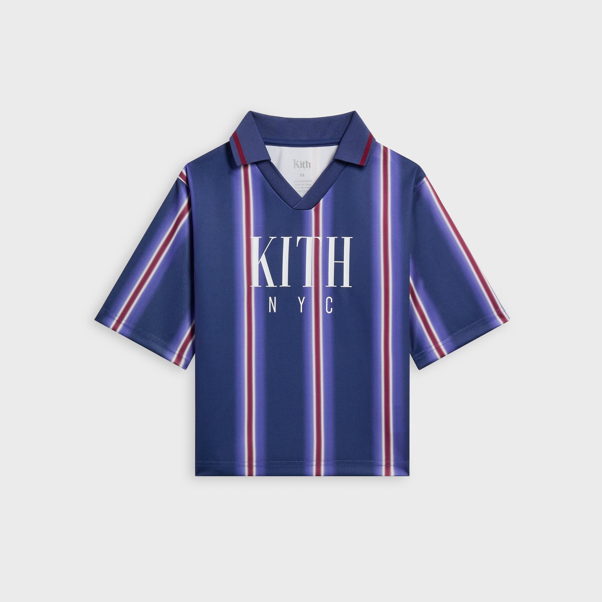 Kith Kids Blurred Stripe Soccer Jersey - Cyanotype