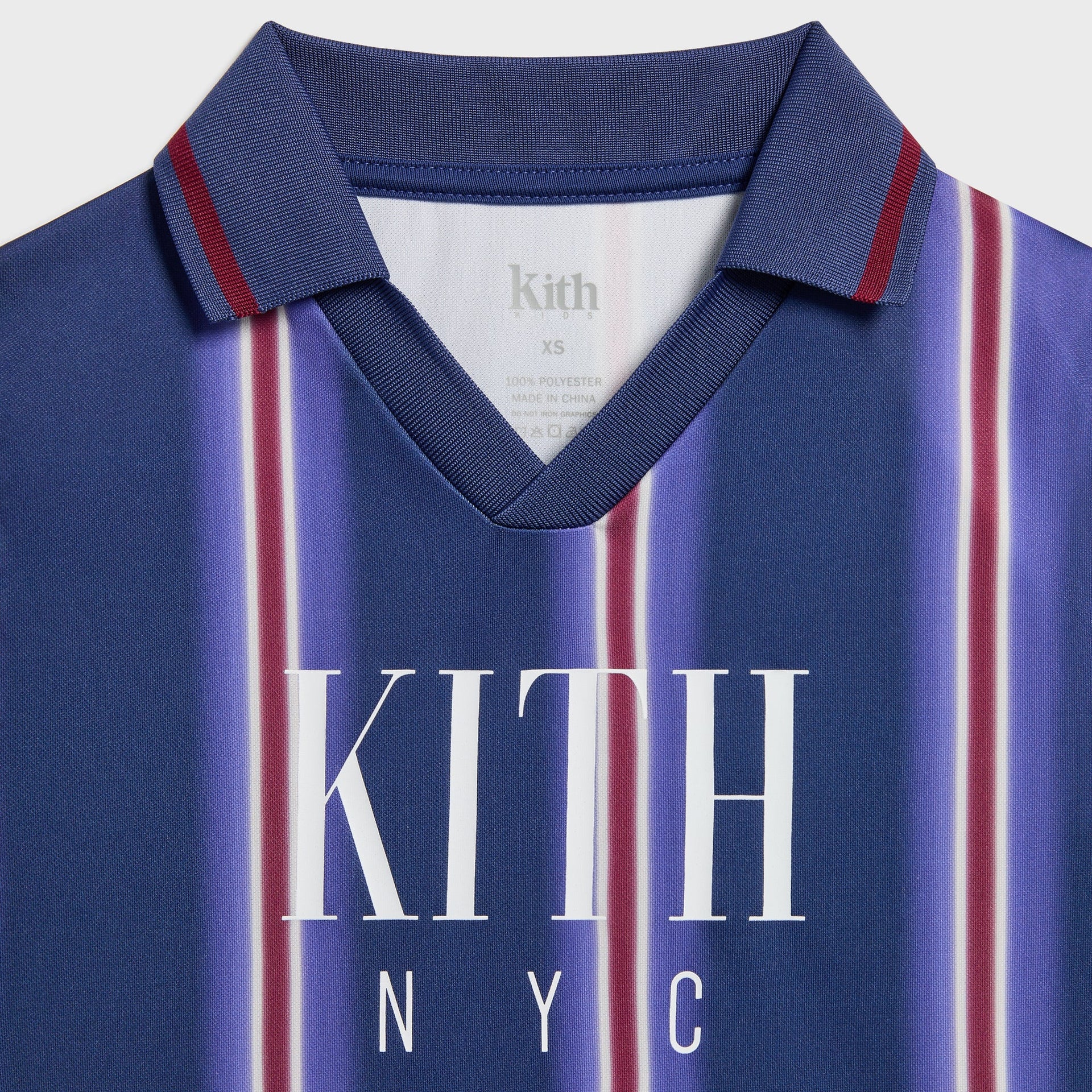 Kith Kids Blurred Stripe Soccer Jersey - Cyanotype