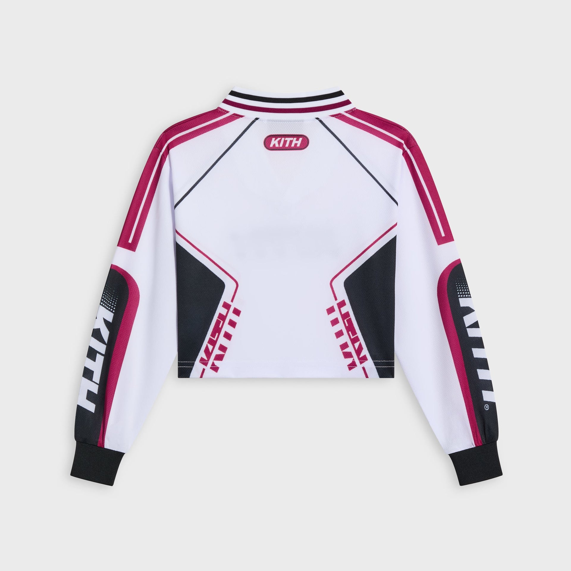 Kith Kids Moto Mesh Cropped Long Sleeve Mika Tee - White