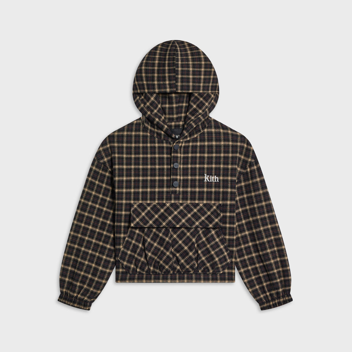 Kith Kids Micro Plaid Snap Harrison Hoodie - Chest