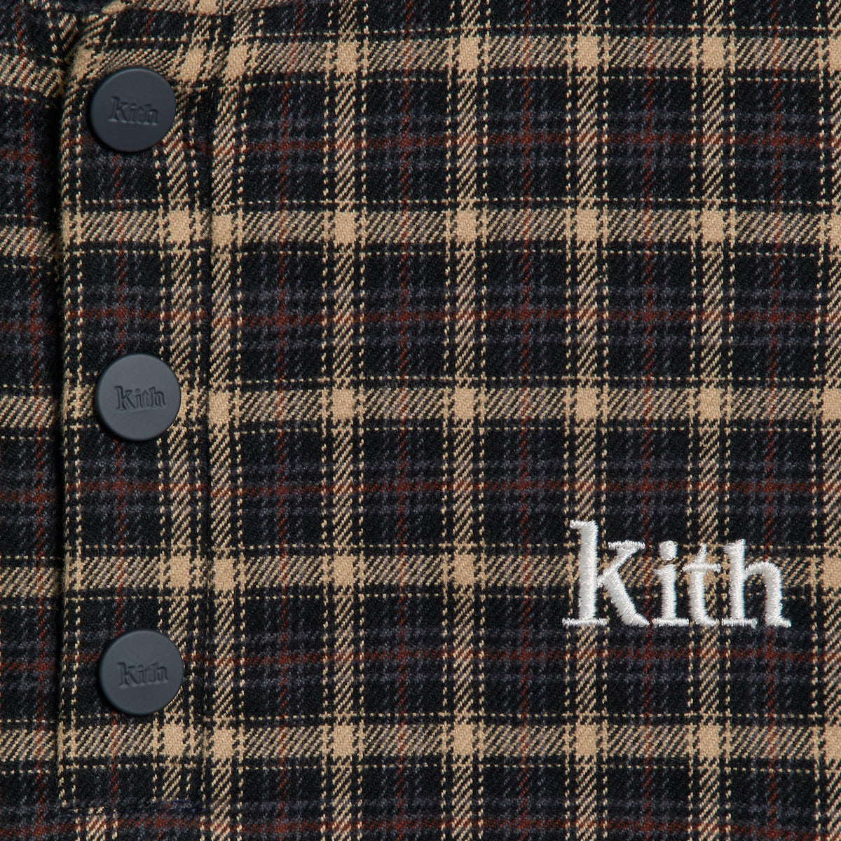 Kith Kids Micro Plaid Snap Harrison Hoodie - Chest