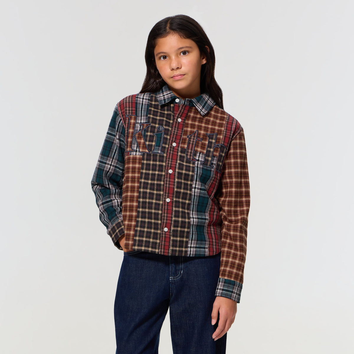 Kith Kids Patchwork Plaid Apollo Shirt - Chest