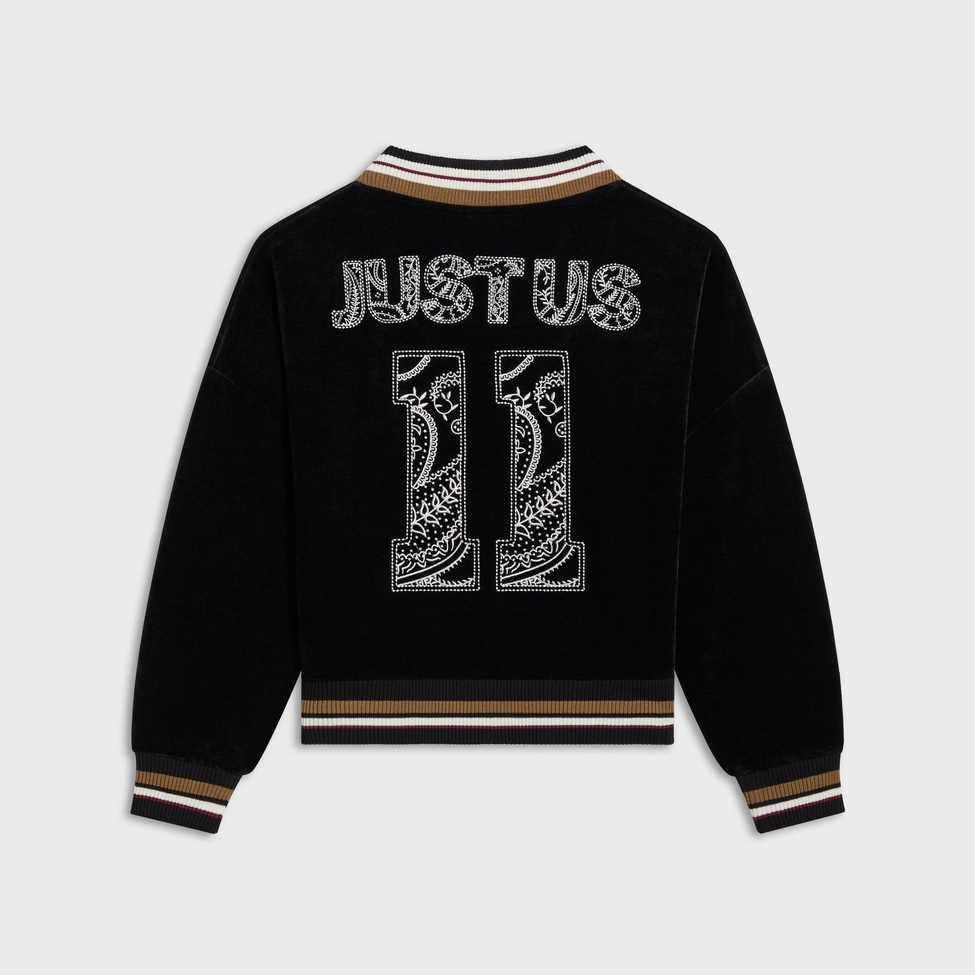 Kith Kids Textured V-Neck Collar Nelson Sweatshirt - Black