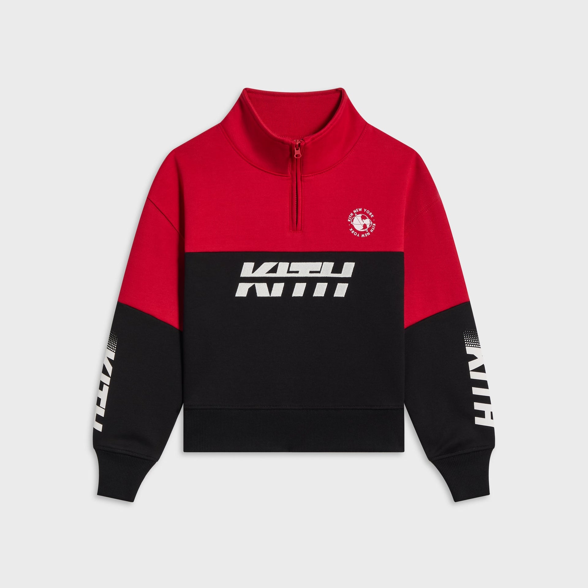 Kith Kids Logo Blocked Hunter Quarter Zip - Black