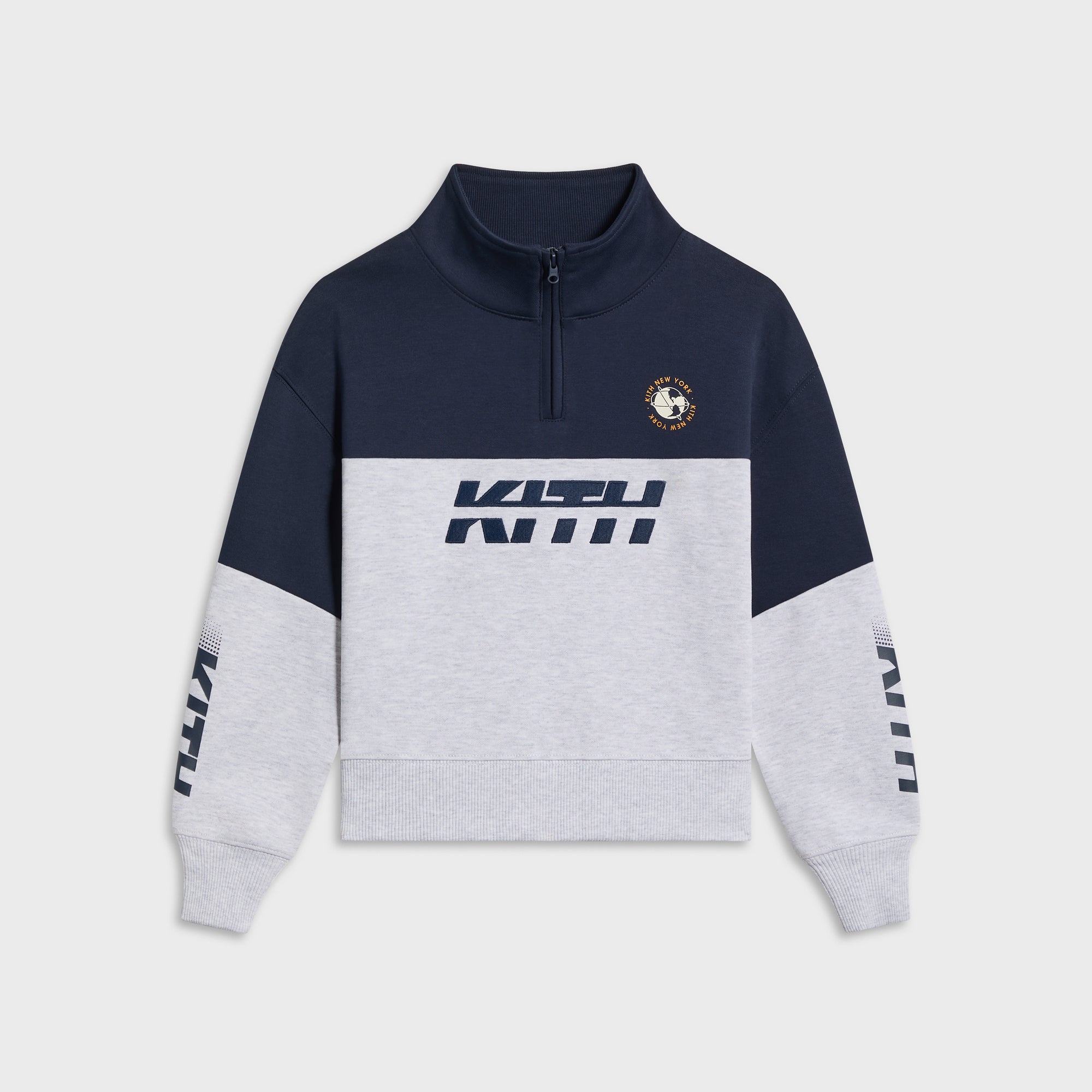 Kith Kids Logo Blocked Hunter Quarter Zip - Nocturnal – Kith Japan