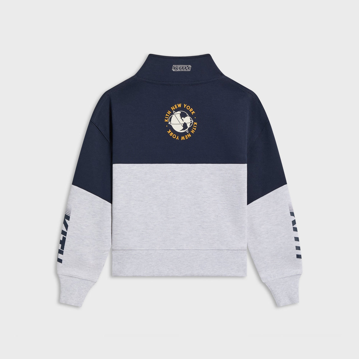 Kith Kids Logo Blocked Hunter Quarter Zip - Nocturnal
