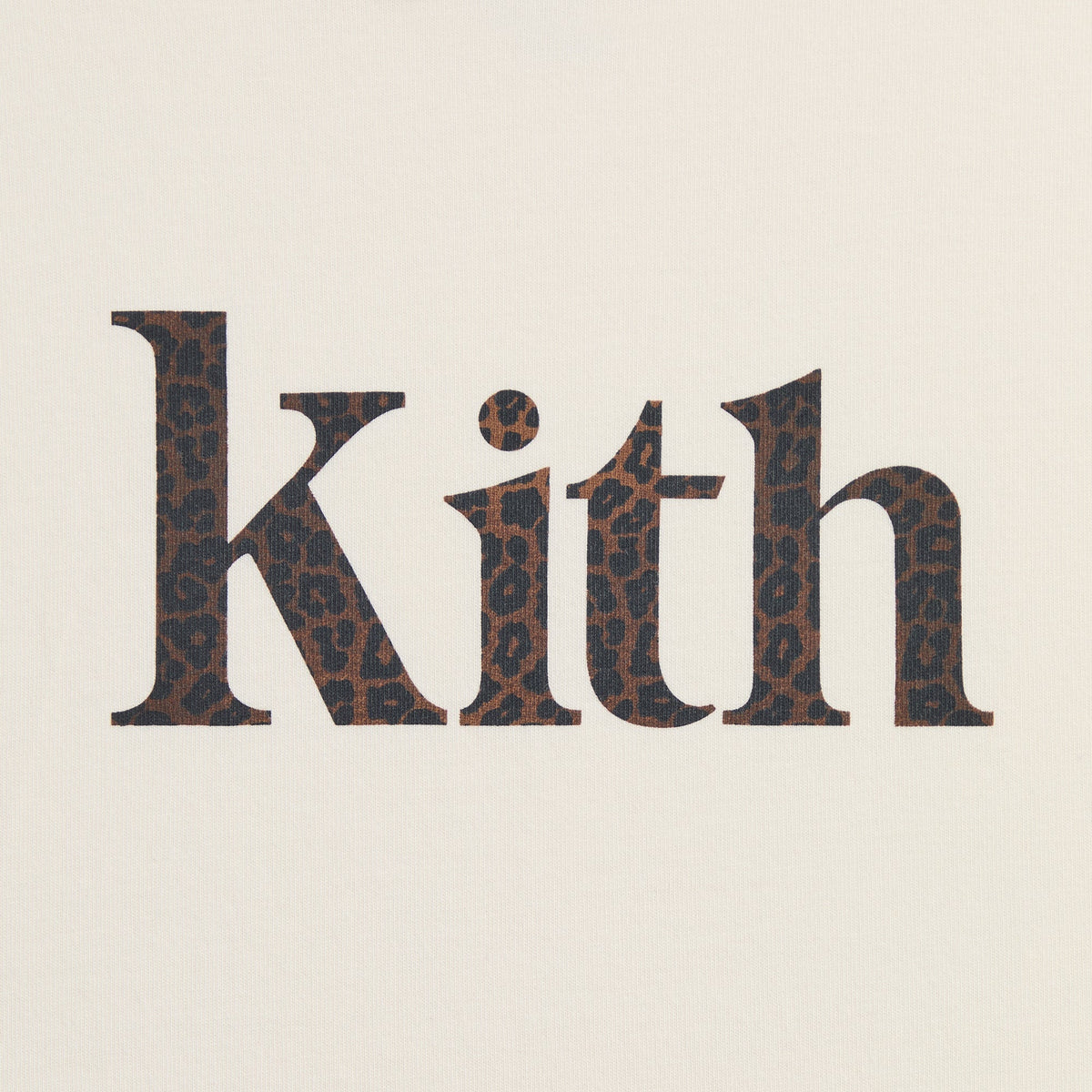 Kith Kids Leopard Serif Leonard Tee - Sandrift