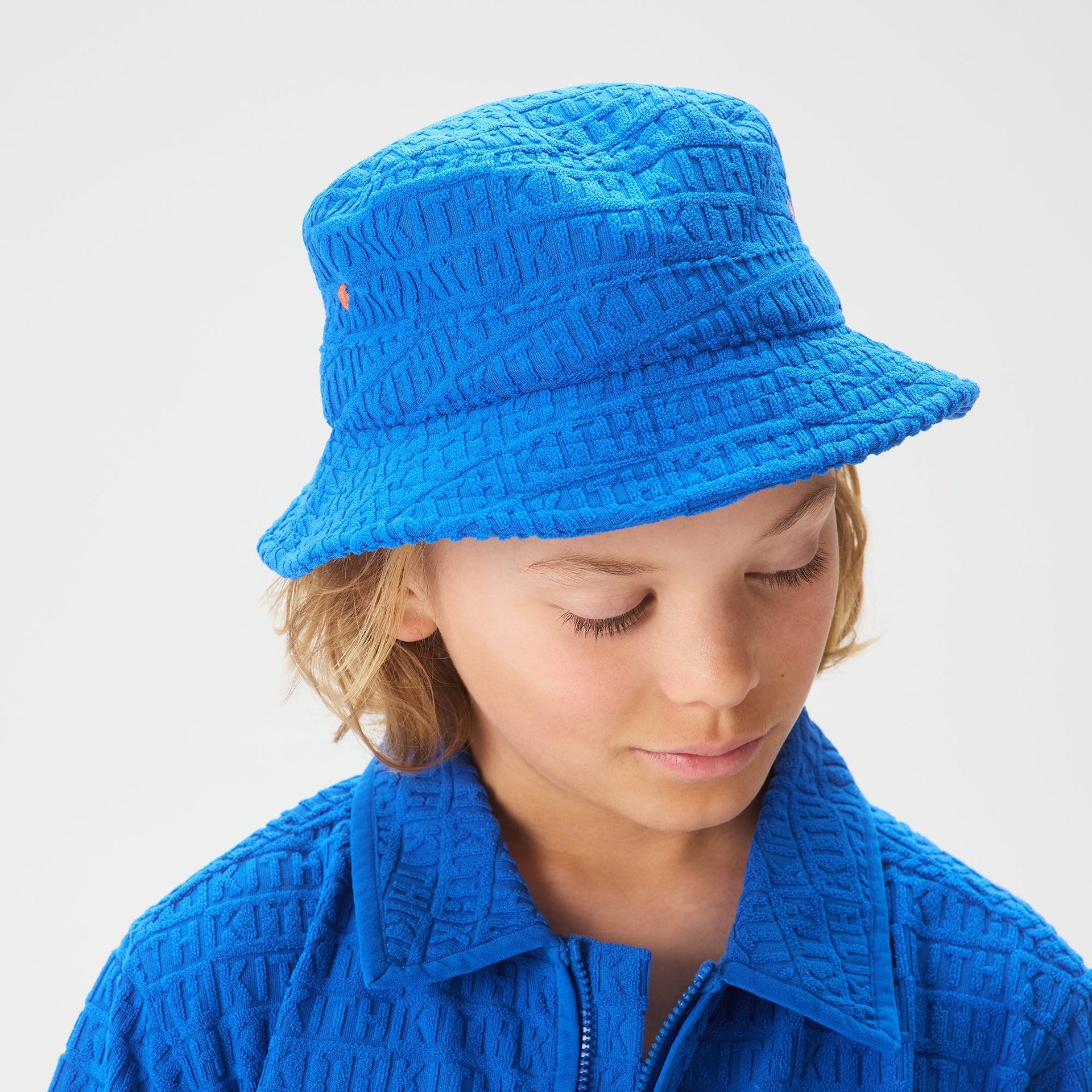 Kith Kids Monogram Towel Terry Bucket Hat - Greek