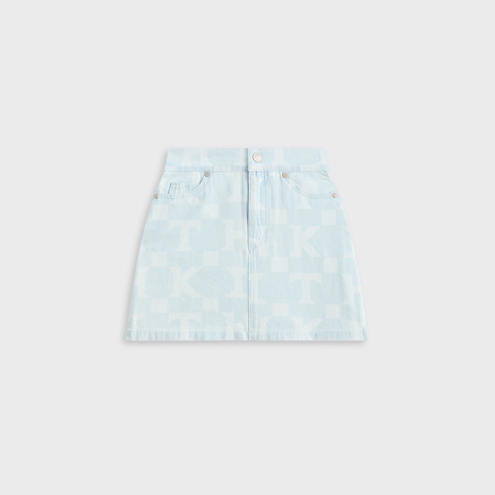Kith Kids Monogram Denim Skirt - Opal Light Wash