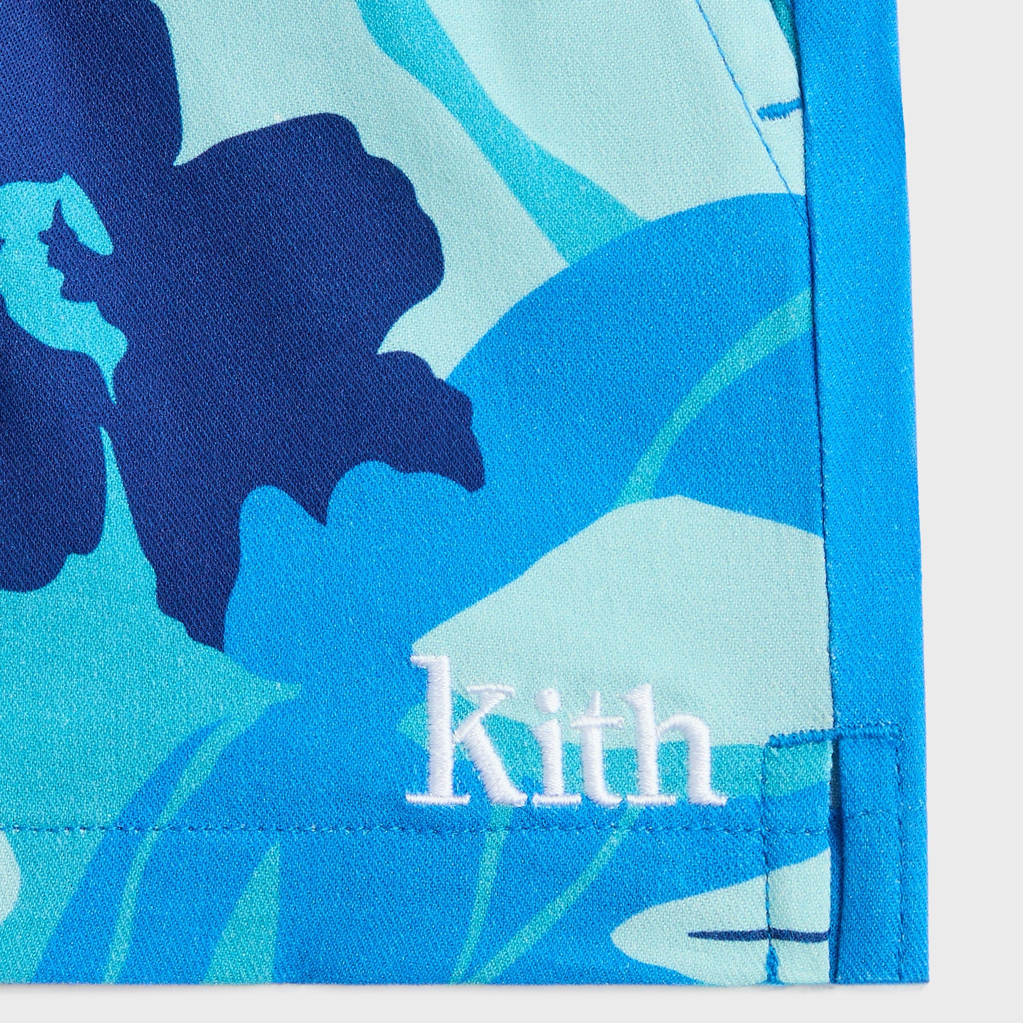 Kith Kids Abstract Tropical Thompson Camp Short - Turquoise – Kith