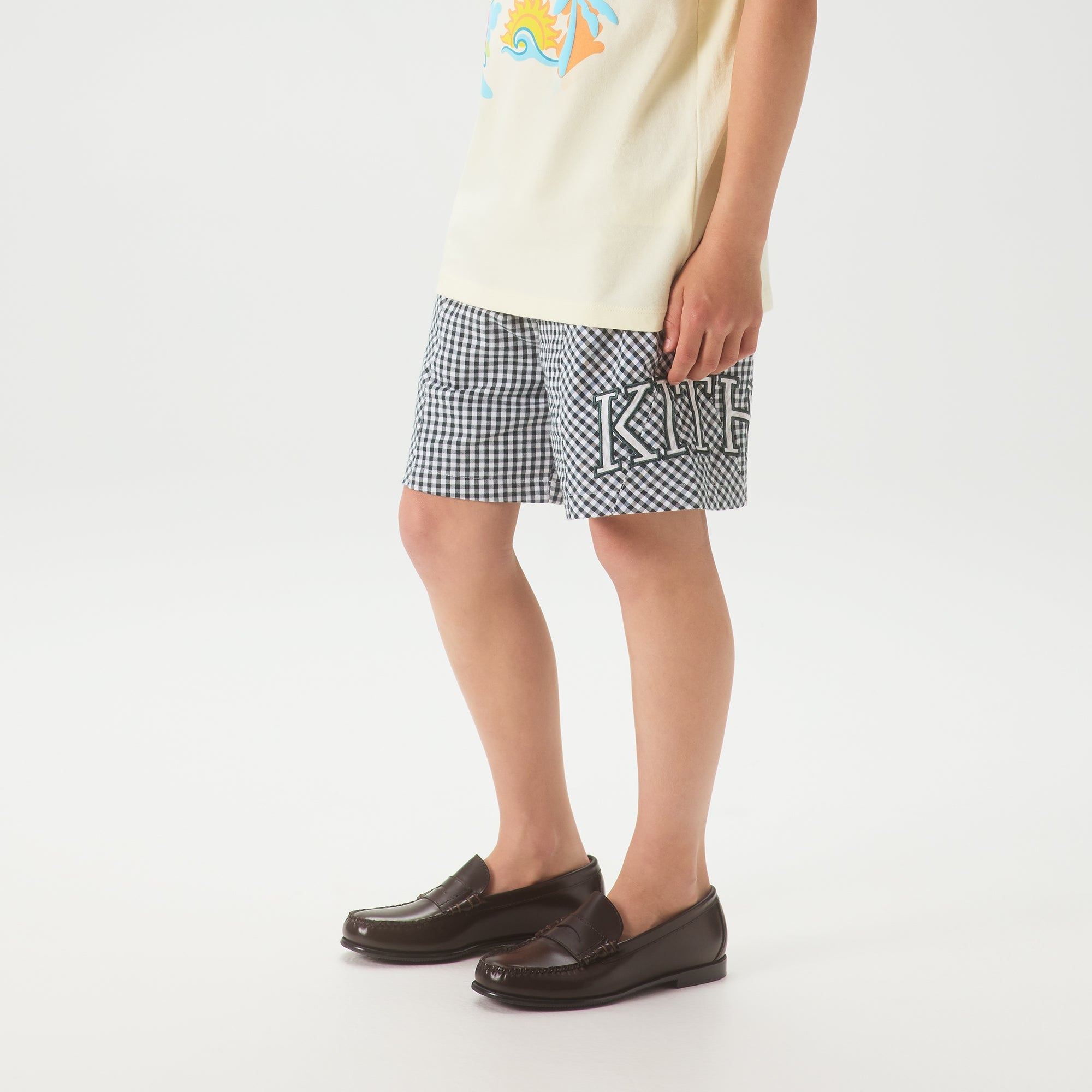 Kith Kids Blocked Gingham Curtis Short - Stadium – Kith Japan