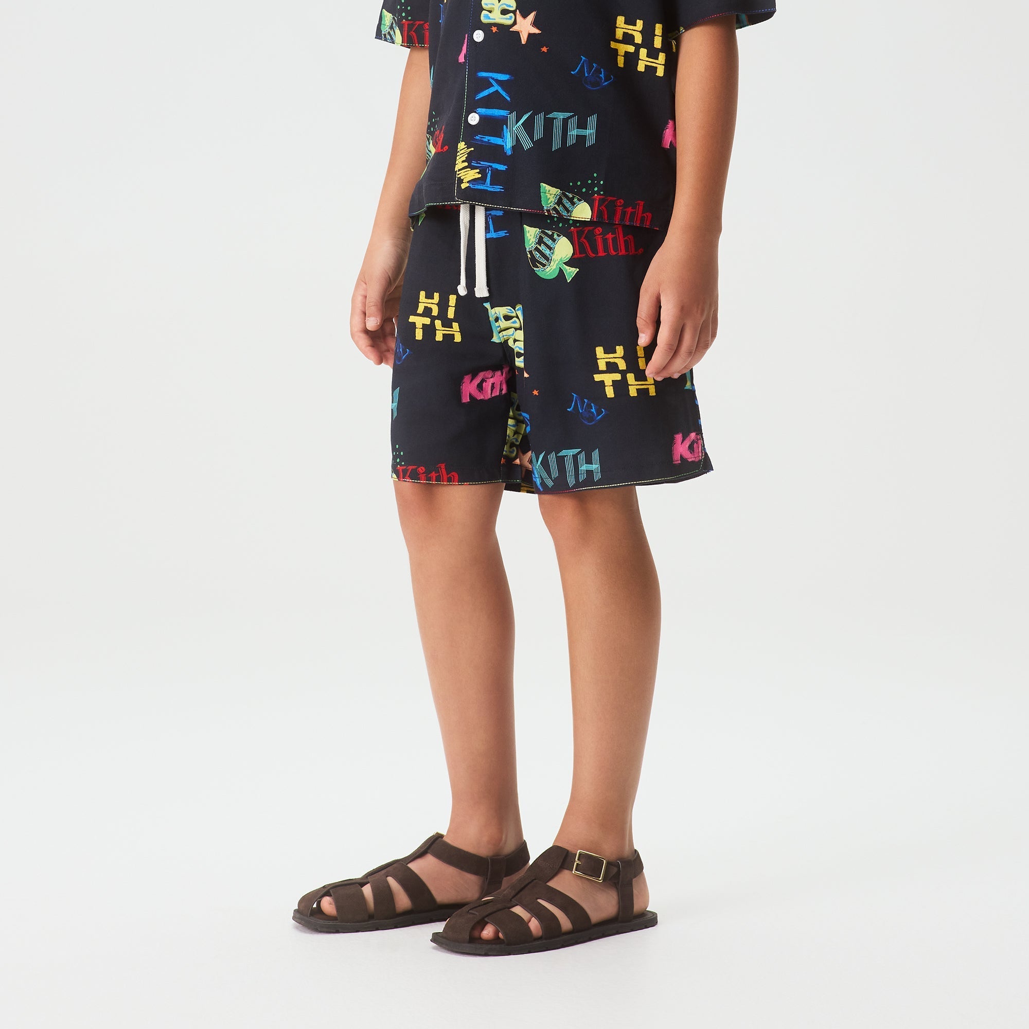 Kith Kids Thompson Camp Tossed Monogram Short - Nocturnal – Kith Japan