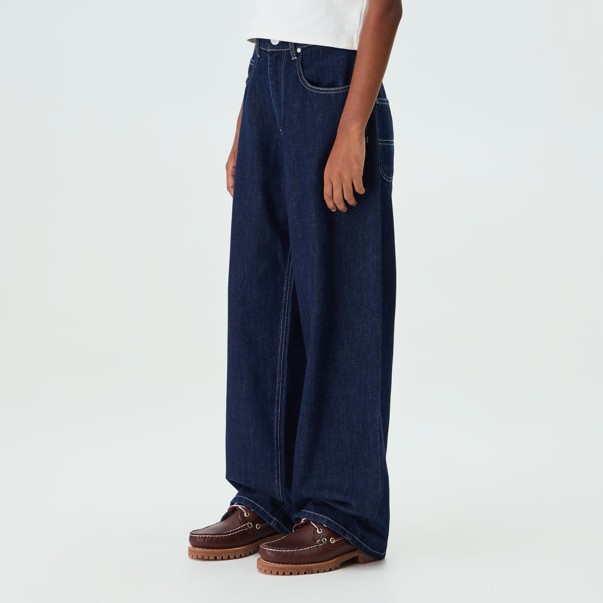 Kith Kids Denim Heston Wide Leg Utility Jean - Dark Indigo
