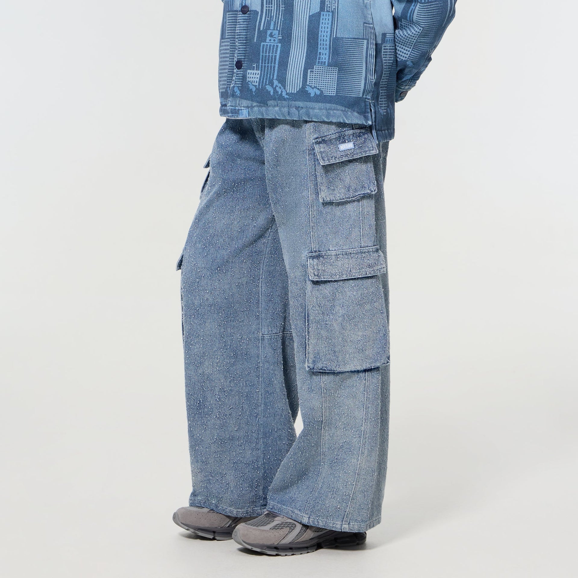 Kith Kids Textured Denim Zane Cargo Pant - Indigo