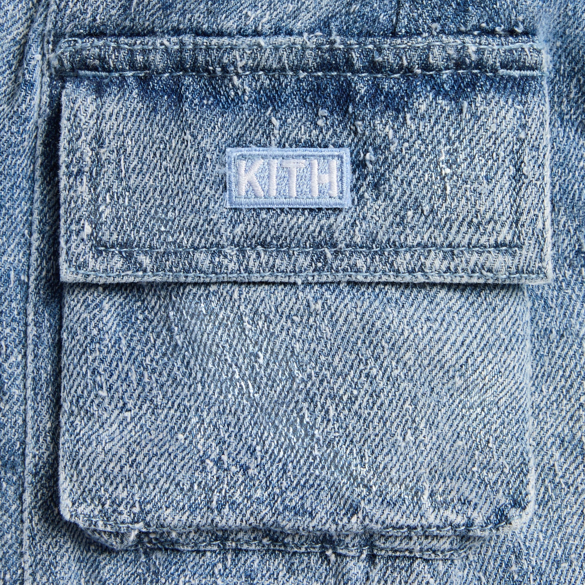 Kith Kids Textured Denim Zane Cargo Pant - Indigo