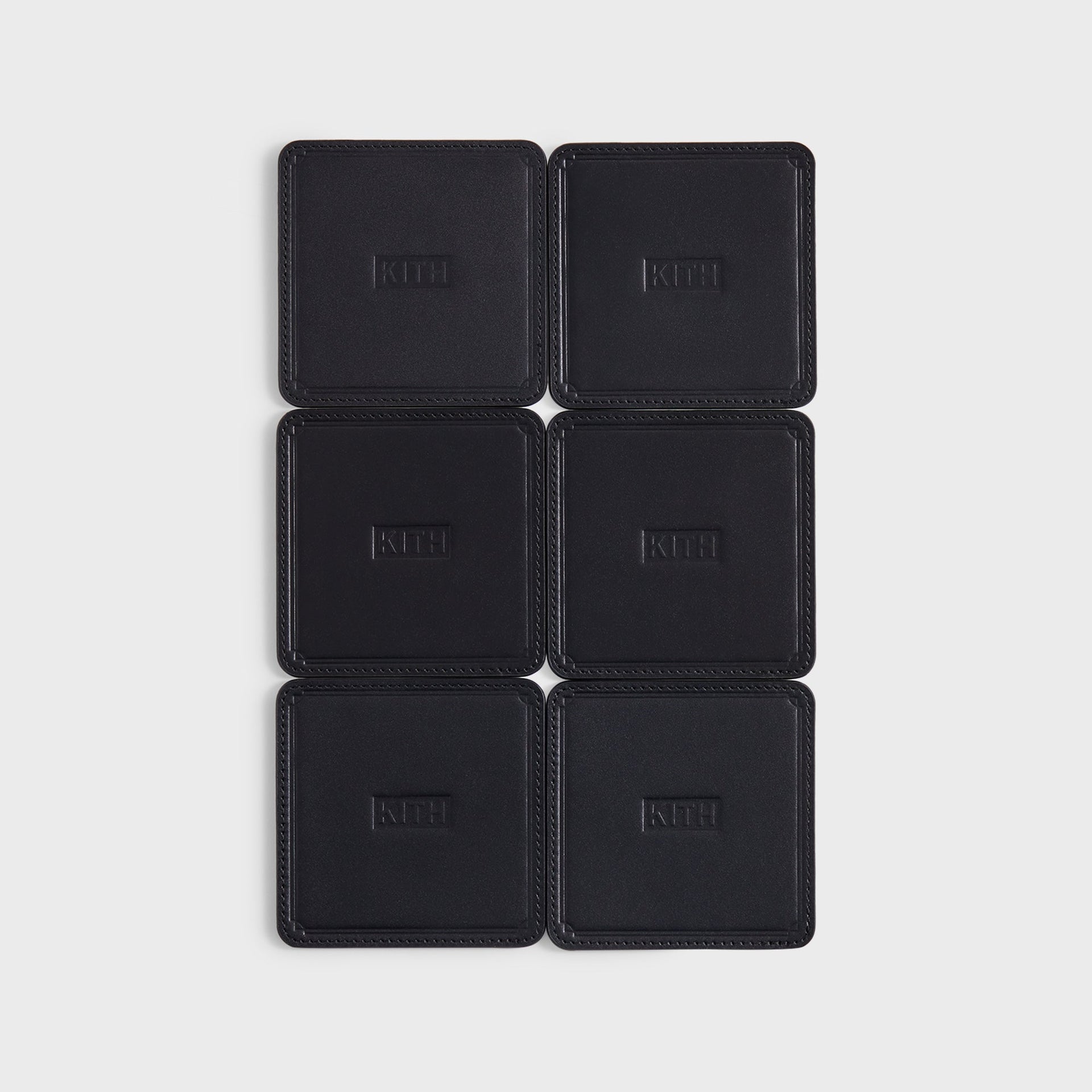 Kith Monogram Leather Coasters - Black