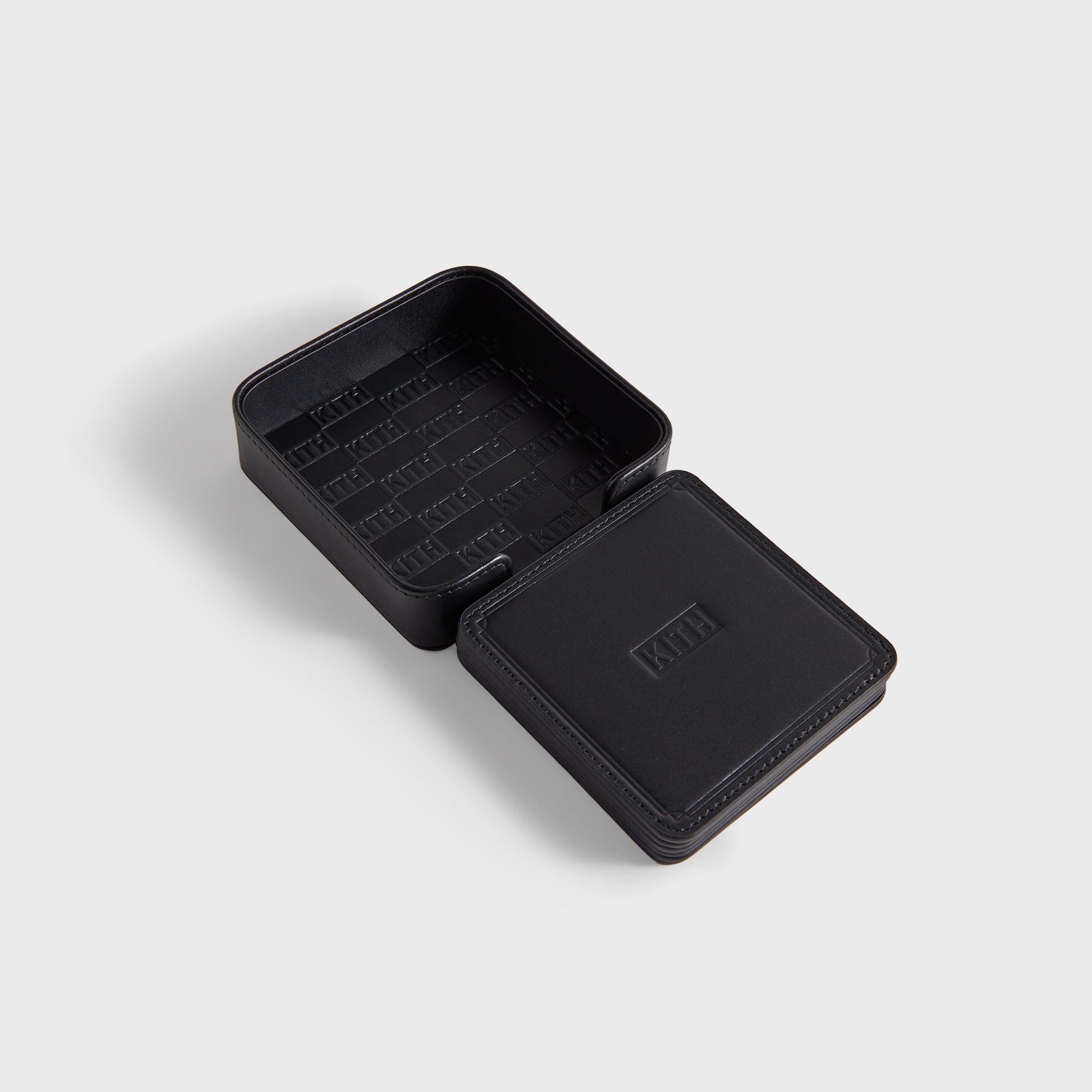 Kith Monogram Leather Coasters - Black – Kith Japan