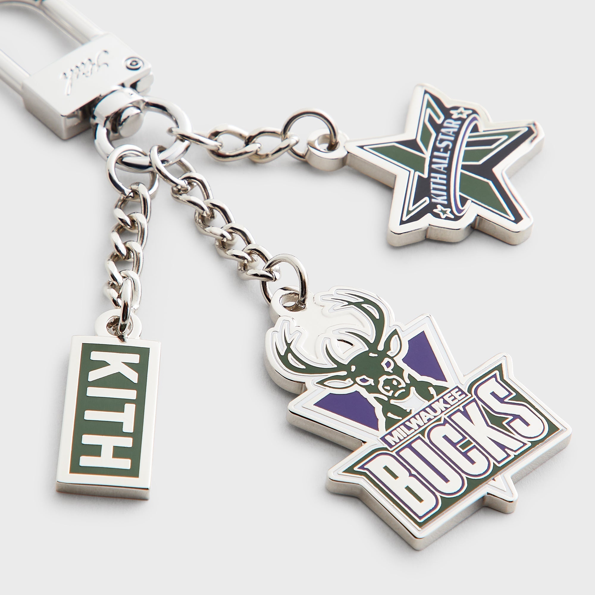¥ellow Bucks キーホルダー Kith for NBA All-Star Milwaukee Bucks Keychain - Silver – Kith Japan