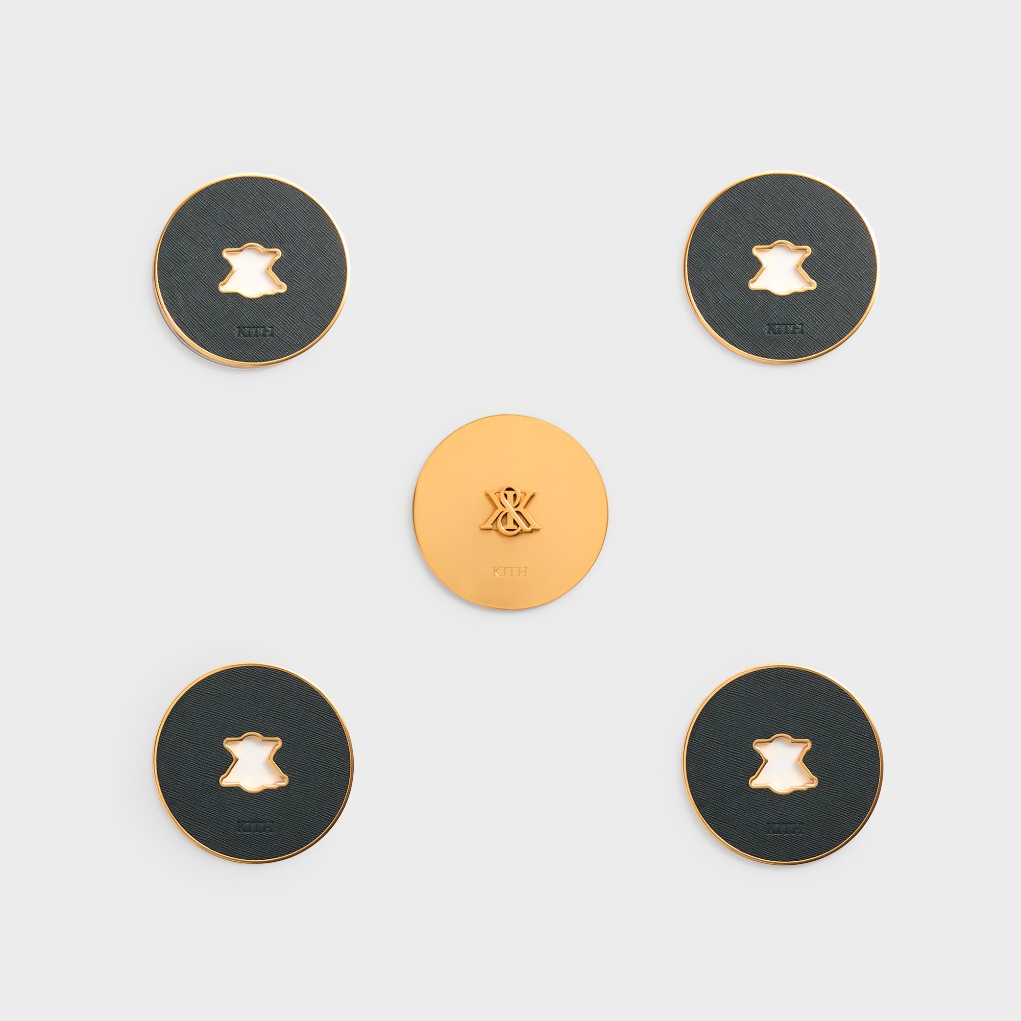 Kith Crest Set of 4 Leather Coasters - Stadium – Kith Japan