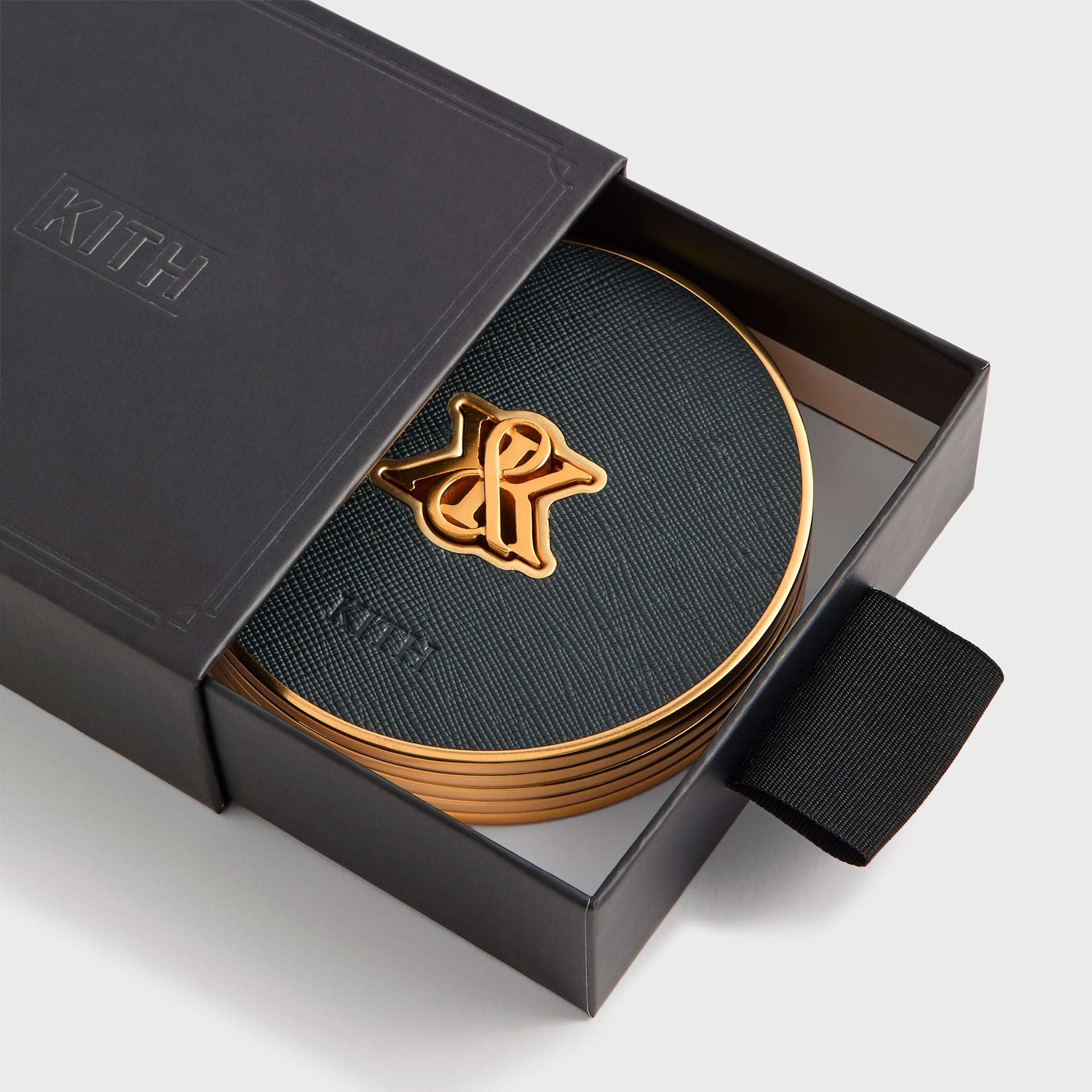 Kith Crest Set of 4 Leather Coasters - Stadium