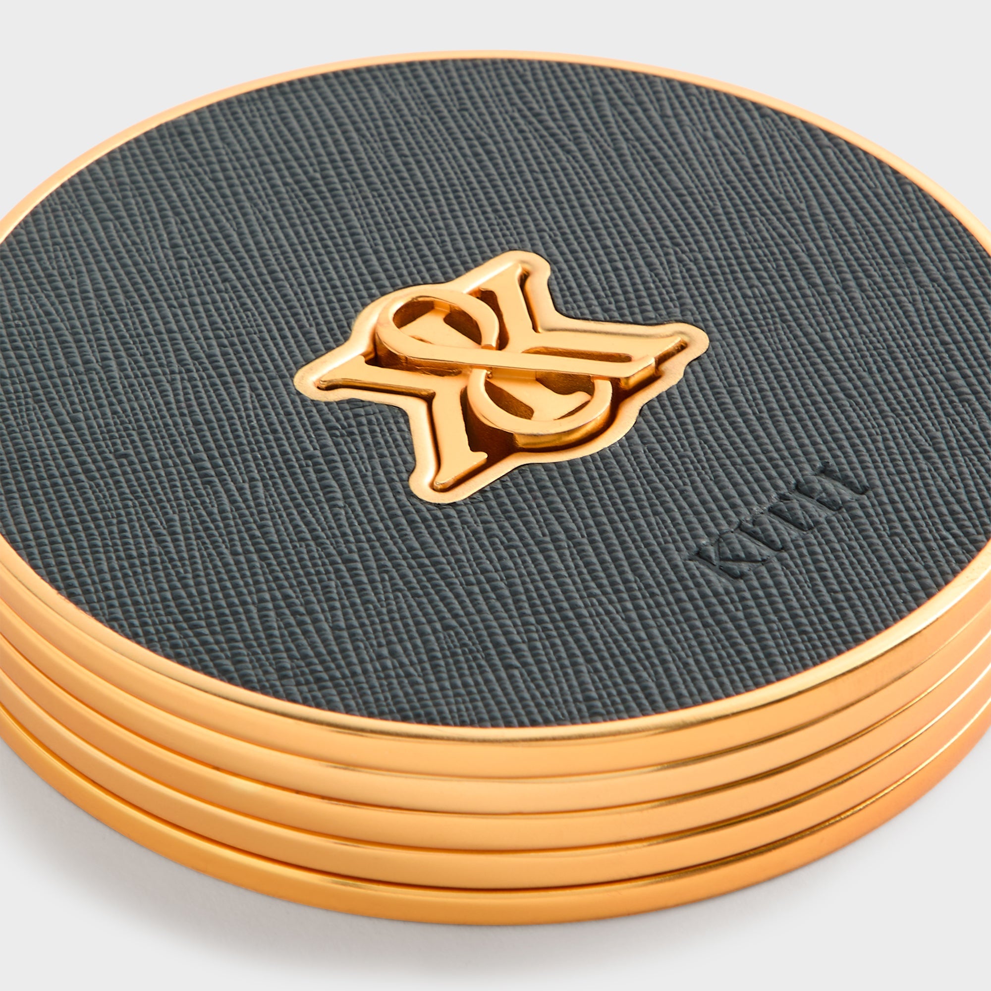 Kith Crest Set of 4 Leather Coasters - Stadium – Kith Japan