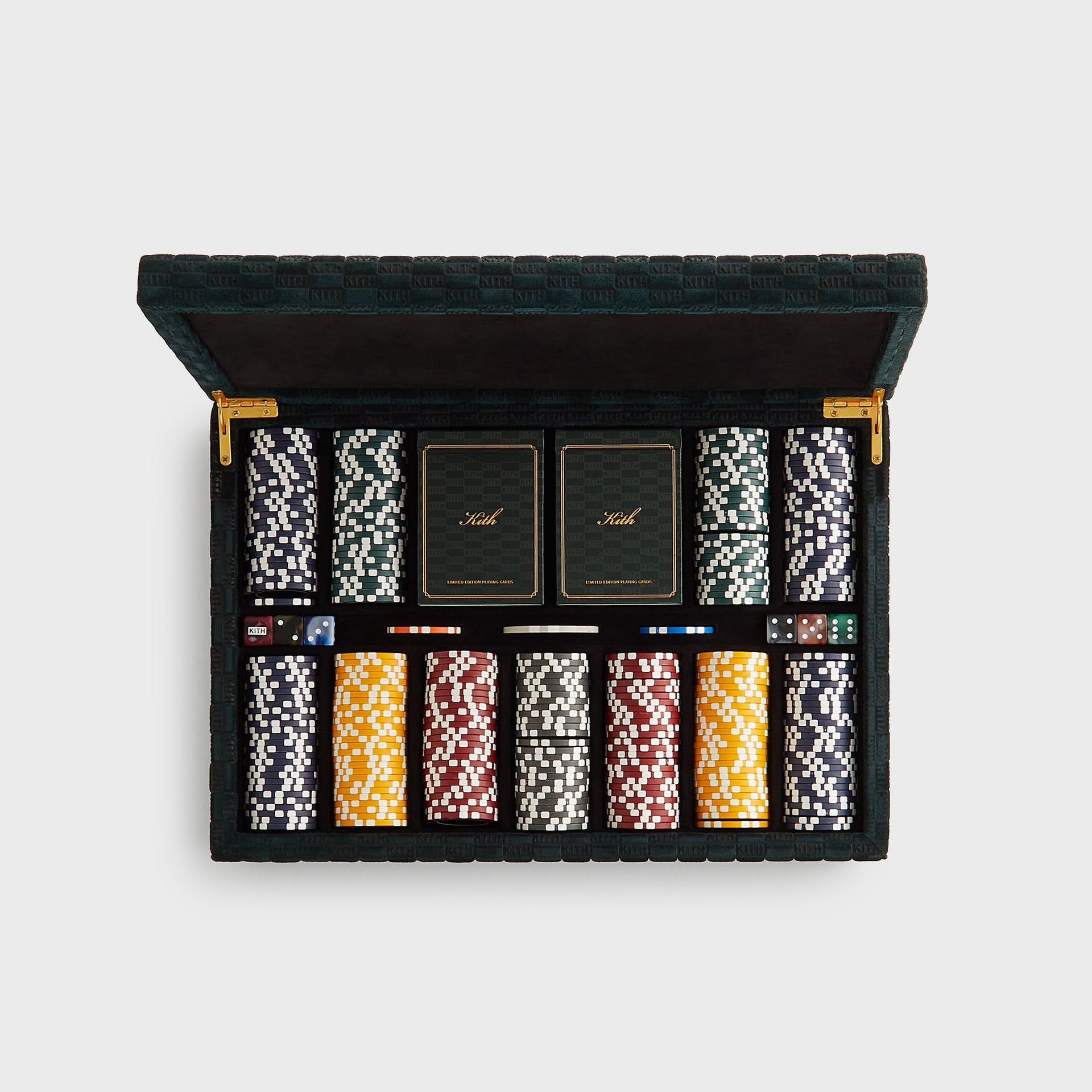 Kith Monogram Debossed Suede Poker Set - Stadium