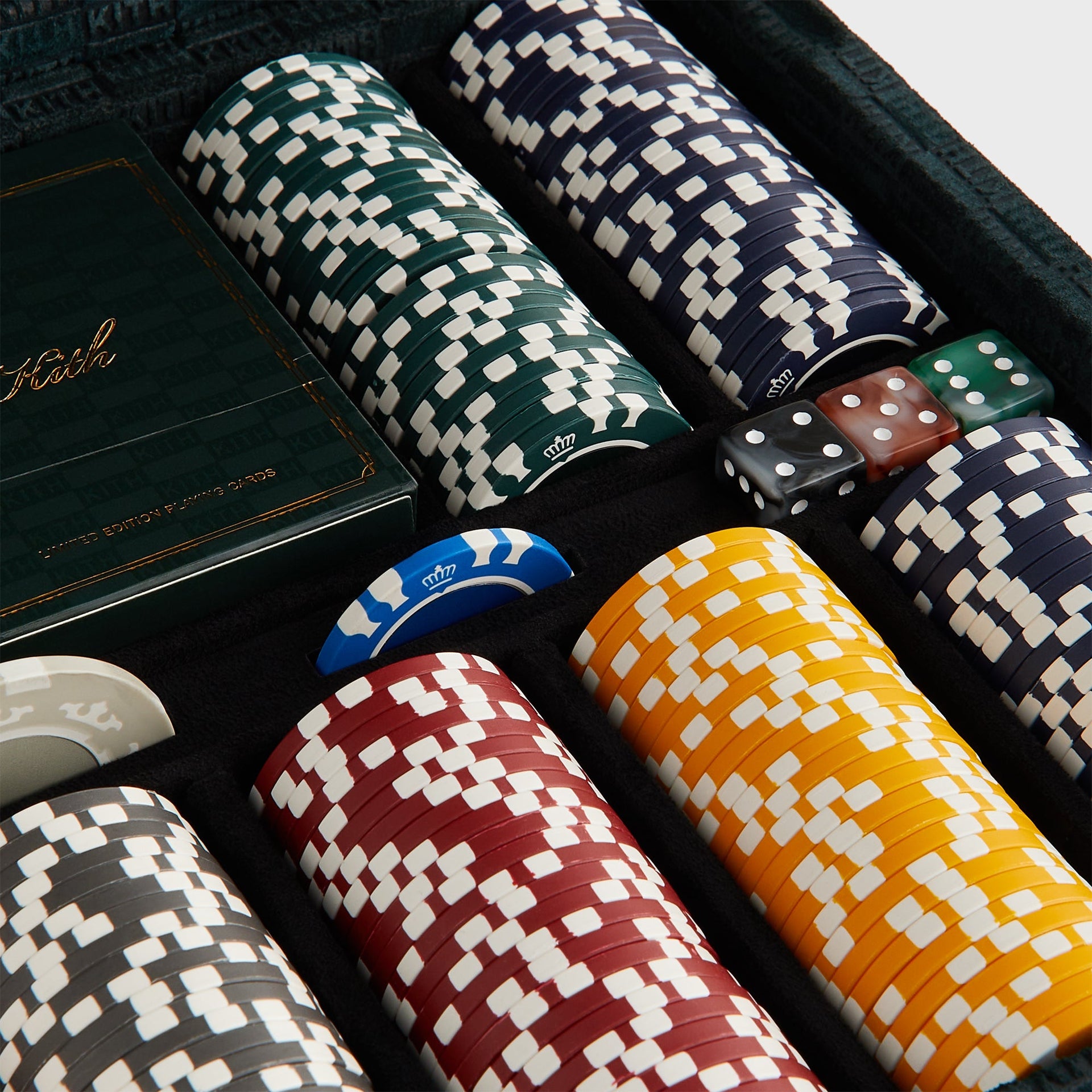 Kith Monogram Debossed Suede Poker Set - Stadium