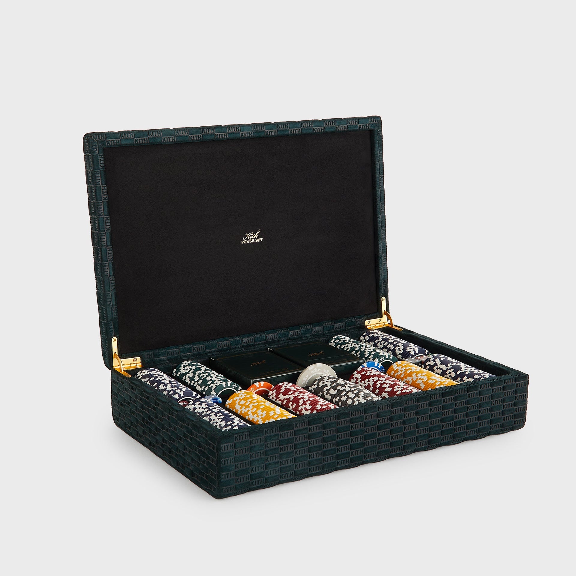 Kith Monogram Debossed Suede Poker Set - Stadium