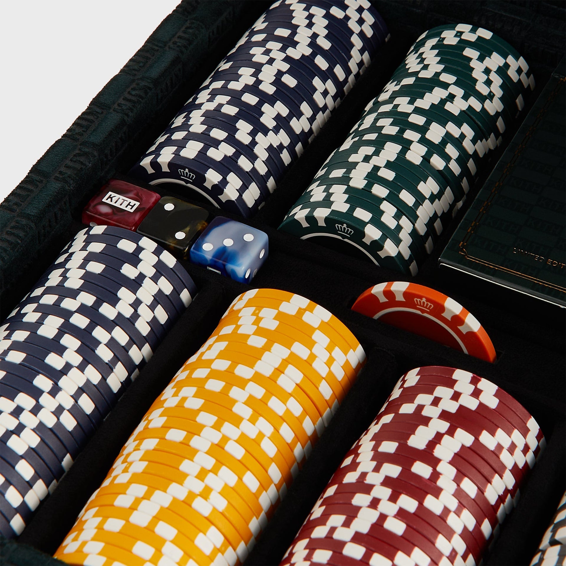 Kith Monogram Debossed Suede Poker Set - Stadium