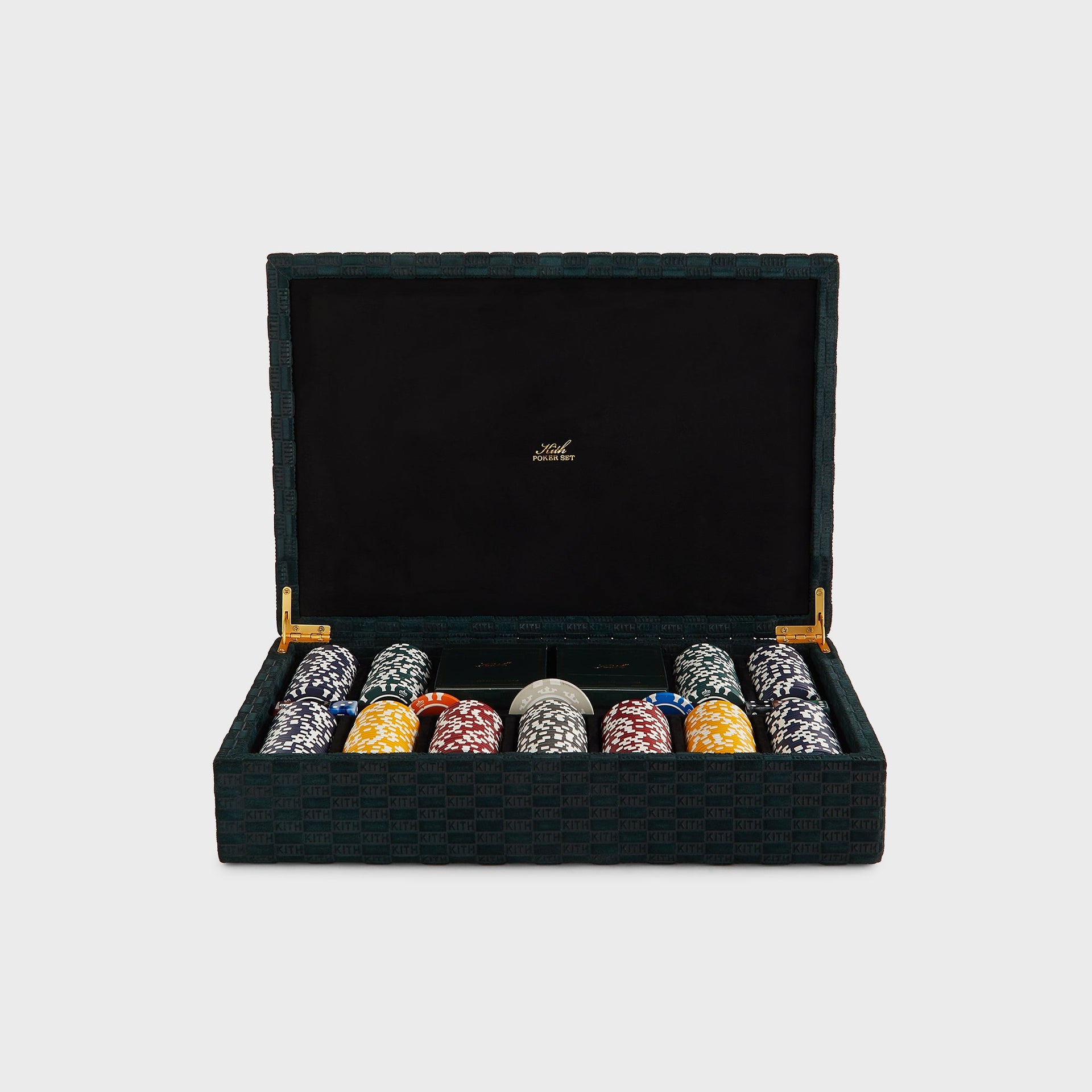 Kith Monogram Debossed Suede Poker Set - Stadium