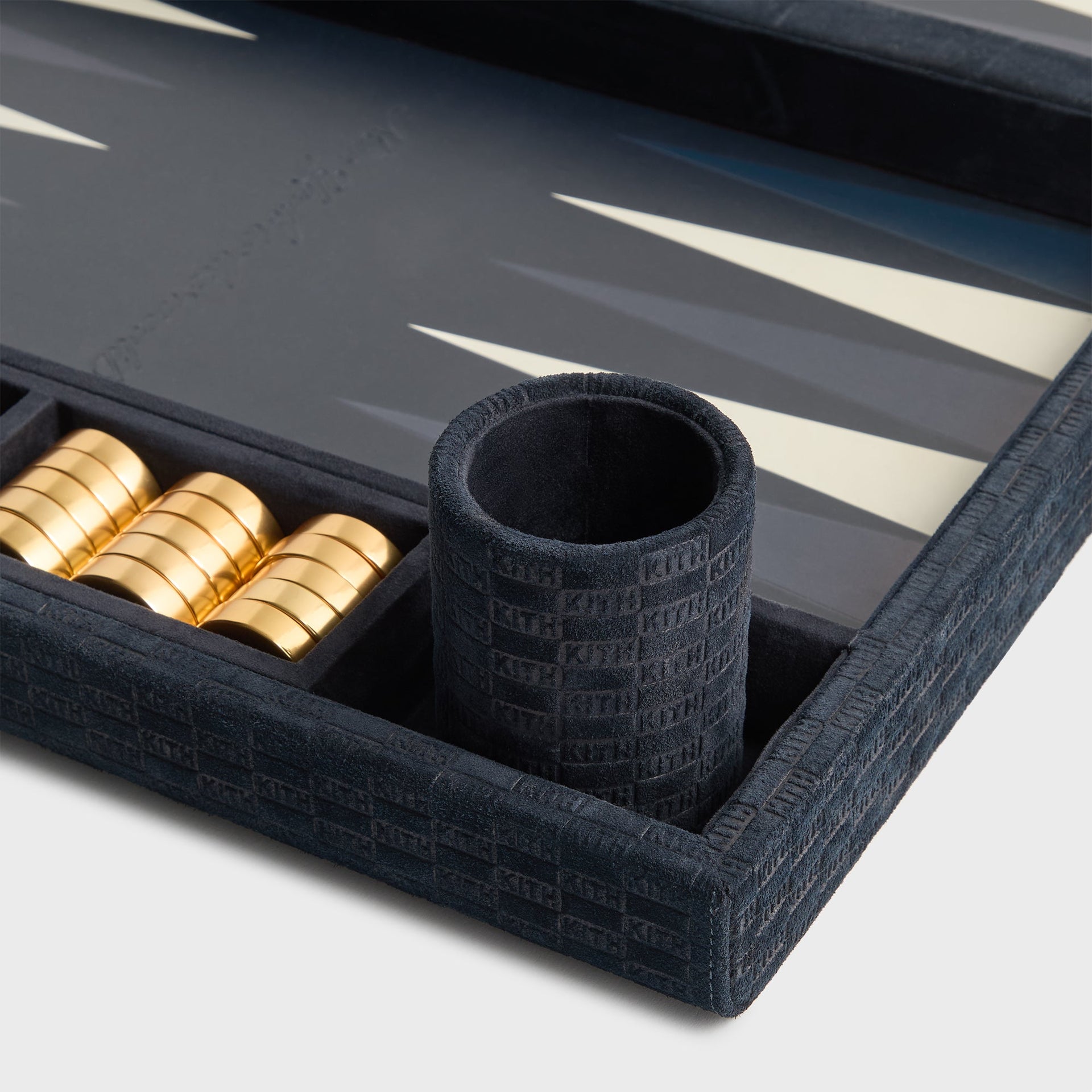 Kith Monogram Debossed Suede Backgammon Set - Ink