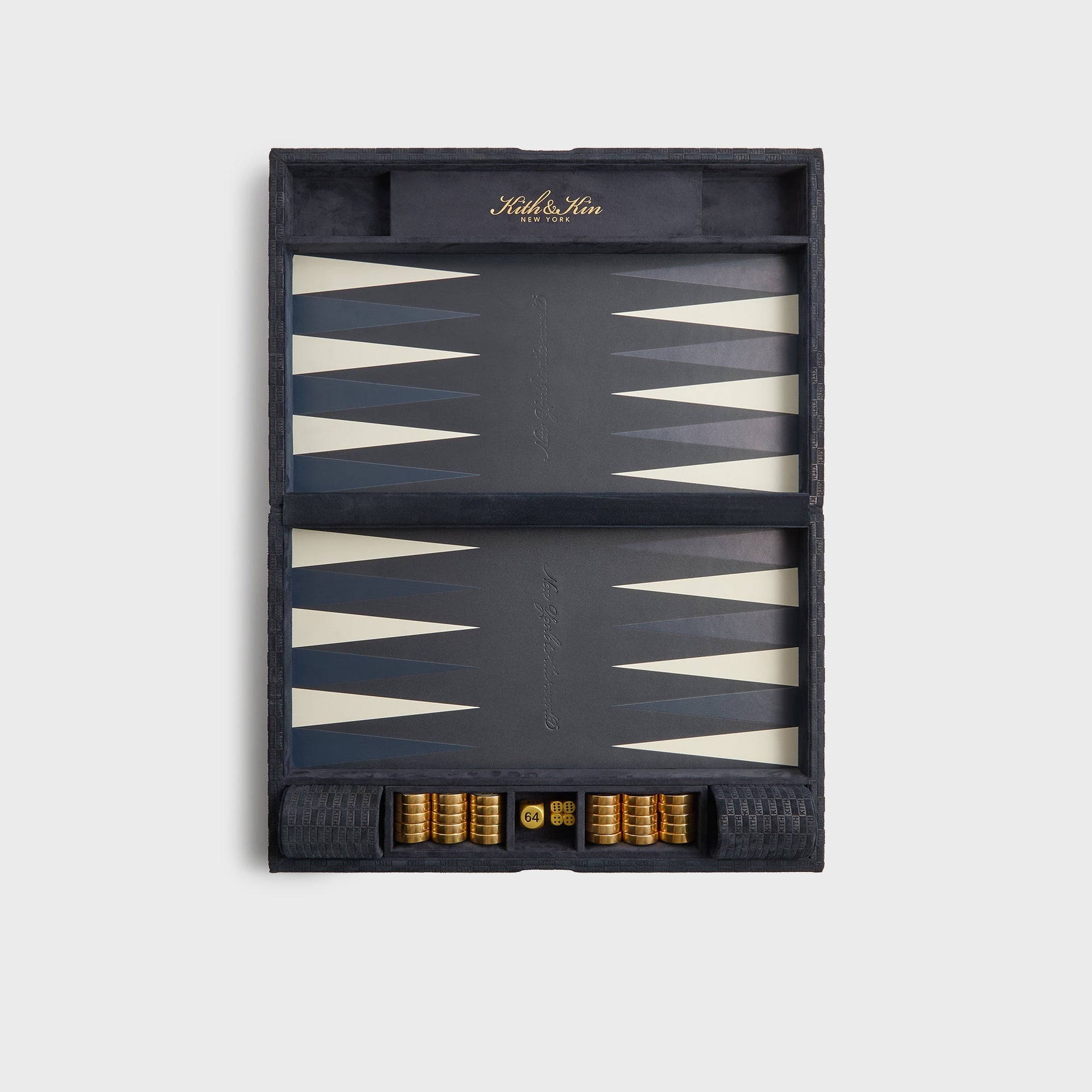 Kith Monogram Debossed Suede Backgammon Set - Ink