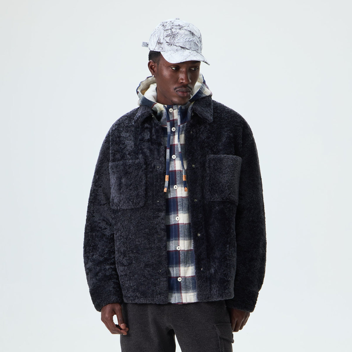 Kith Shearling Ace Shirt Jacket - Ink