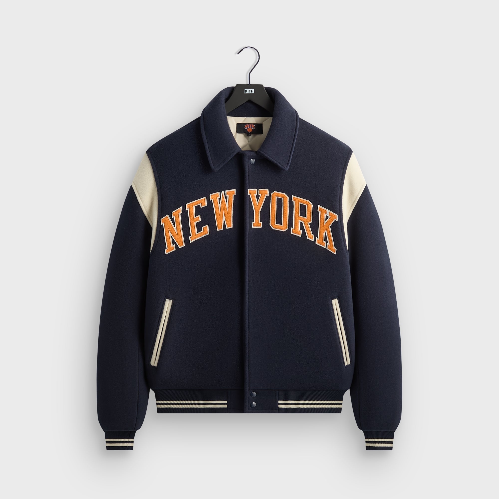Kith&ニューヨークニックスコラボ　ウールコーチジャケット Kith x New York Knicks Empire Wool Coaches Jacket Light Heather