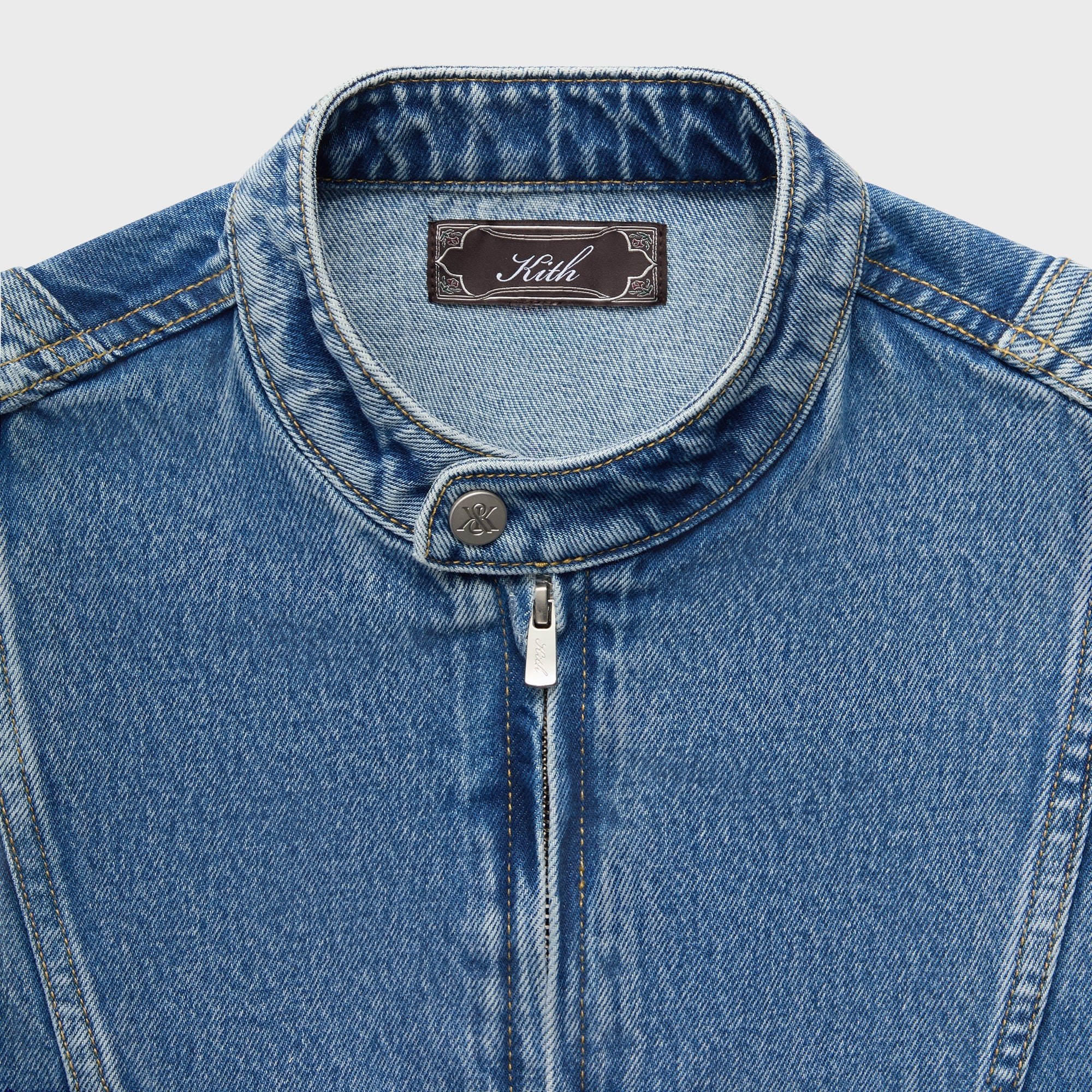 Kith Denim Adrien Moto Jacket - Mid Indigo – Kith Japan