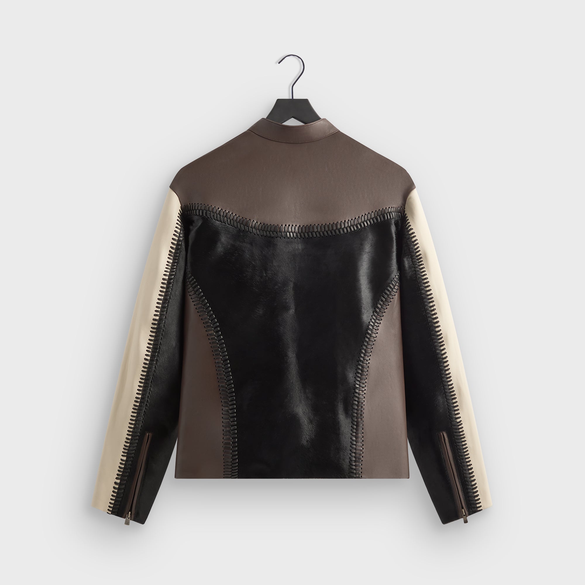 &Kin Combo Leather Avari Moto Jacket - Hickory – Kith Japan