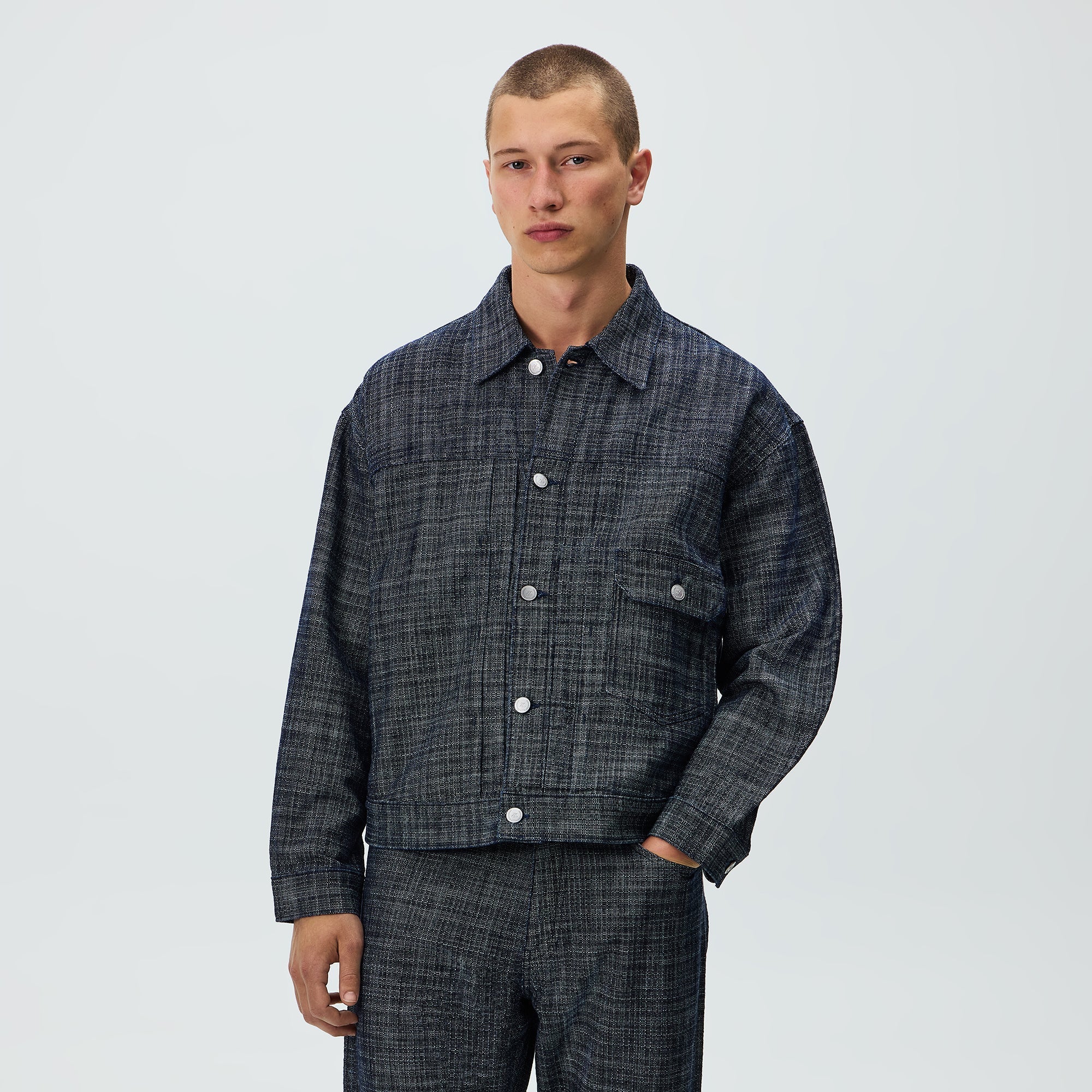 Kith Textured Indigo Alonzo Jacket - Dark Indigo - PH – Kith Japan