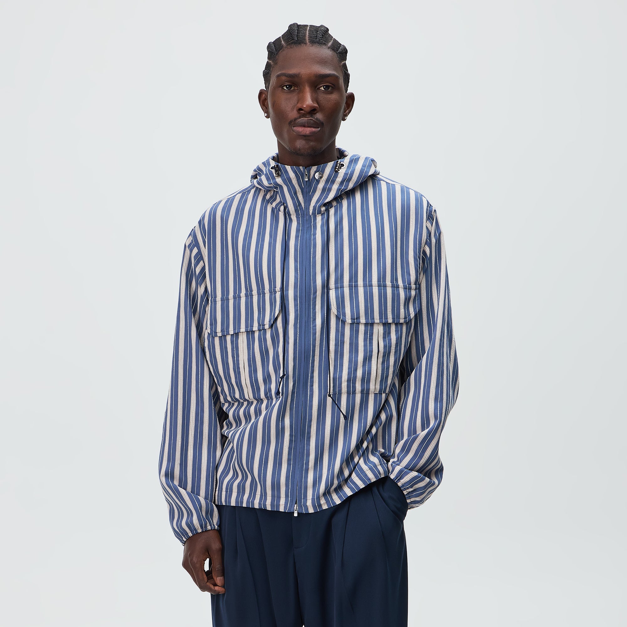 Kith Barre Stripe Full Zip Raj Jacket - Breeze – Kith Japan