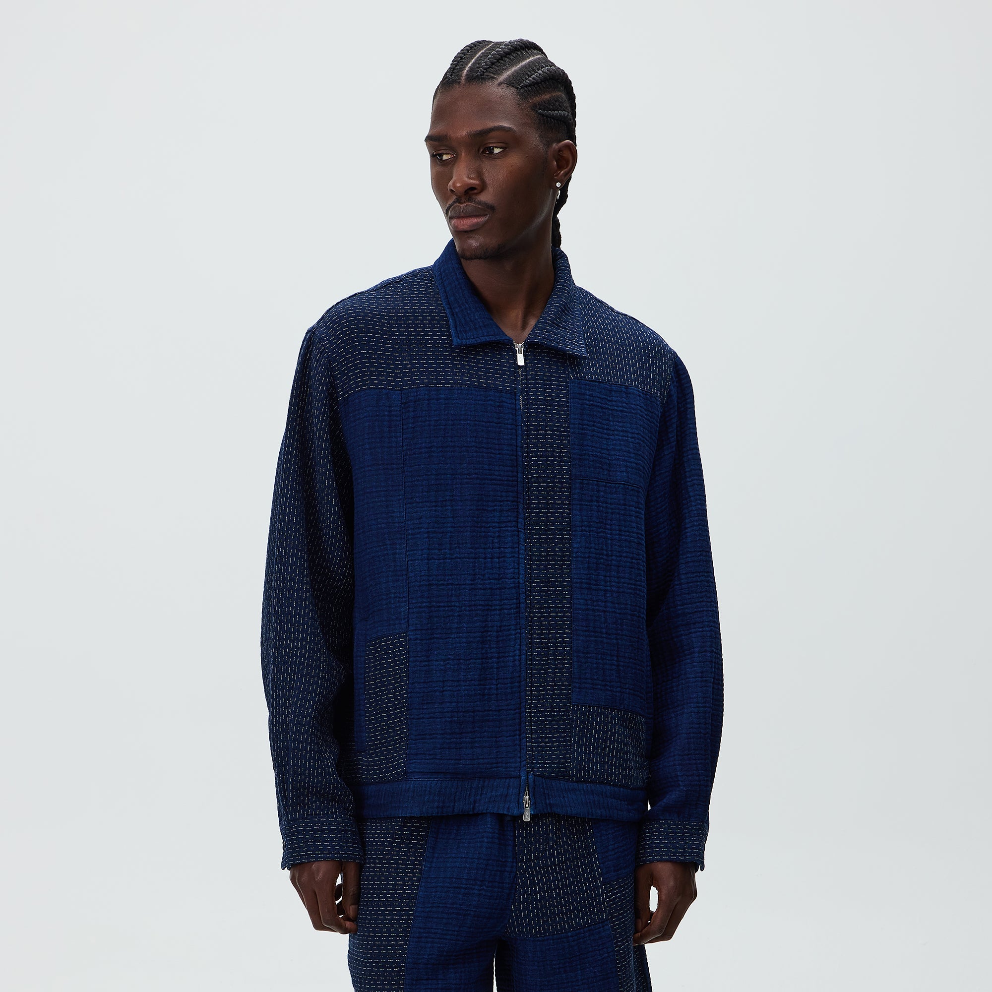 【3月中着】kiddymok様（濃紺・キルティングではない） Kith Stitched Patchwork Connor Blouson Jacket - Dark Indigo – Kith
